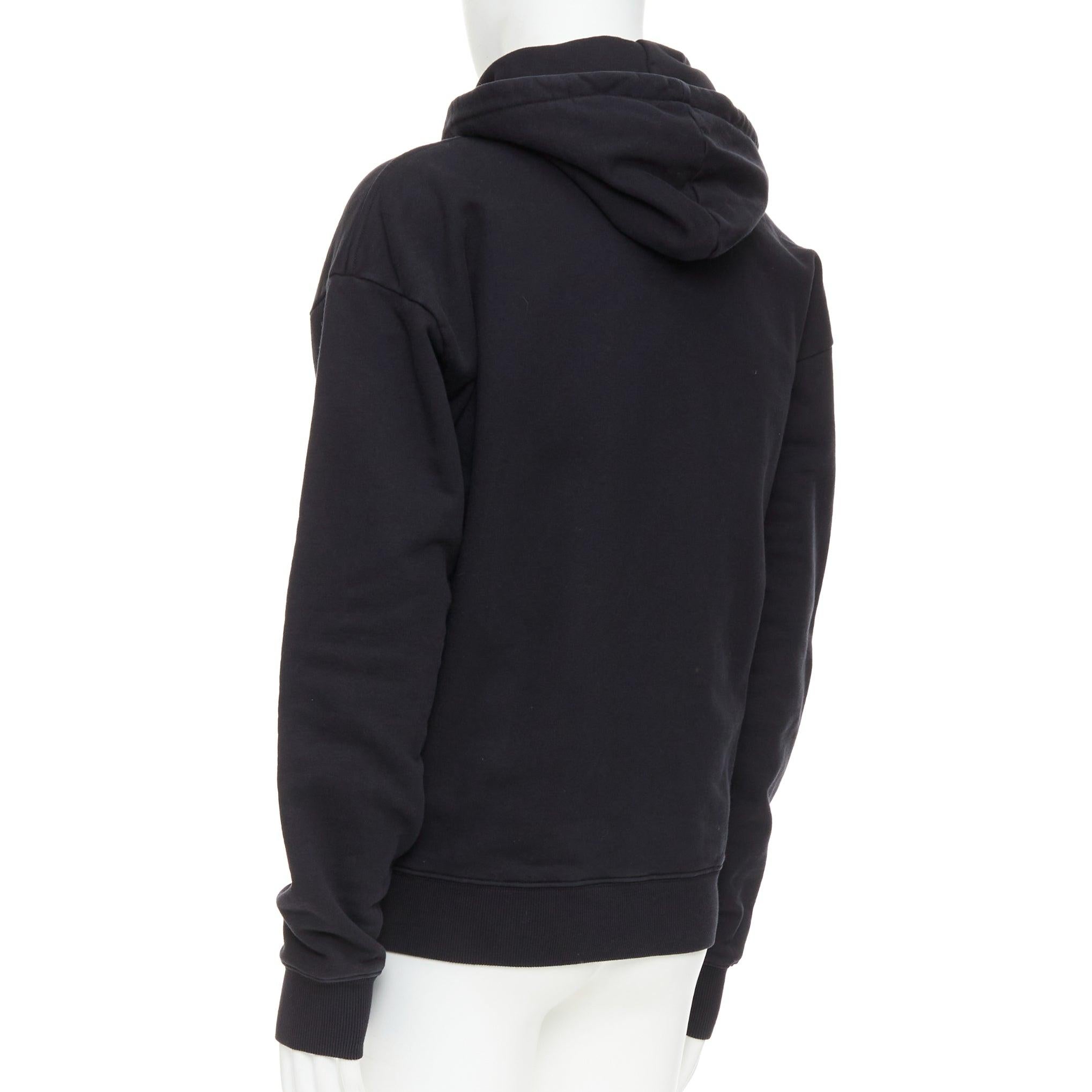 DIOR HOMME Sweat à capuche avec logo graphique en coton noir et vert XXS en vente 1