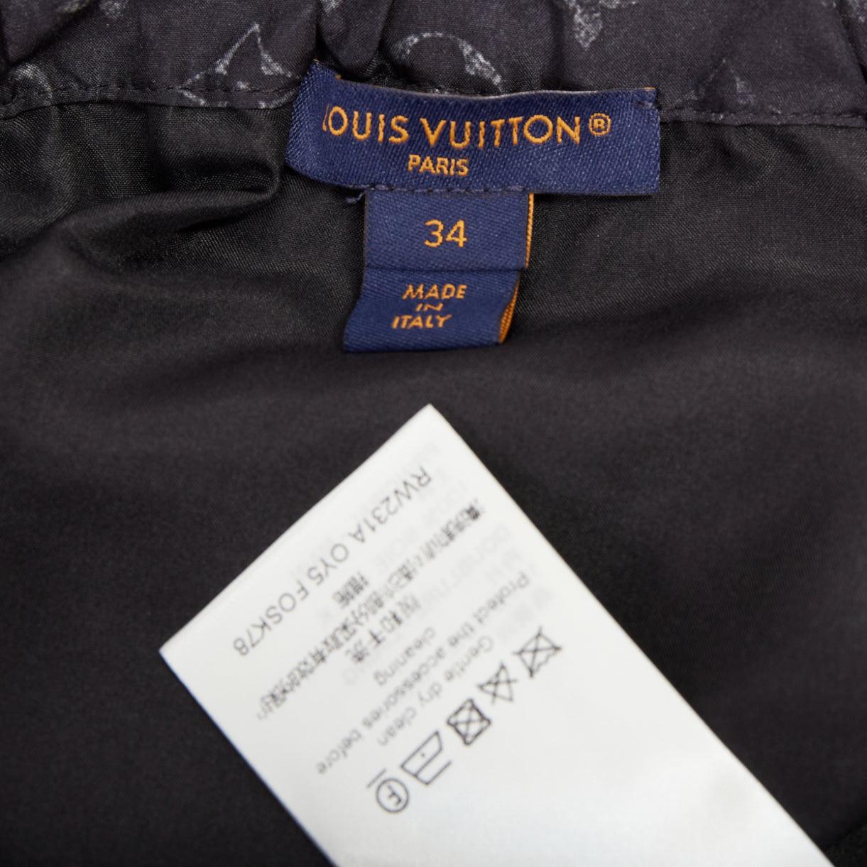LOUIS VUITTON Monogram Cloud Pocket grau 100% Seide ausgestellter Minirock FR34 XS im Angebot 3
