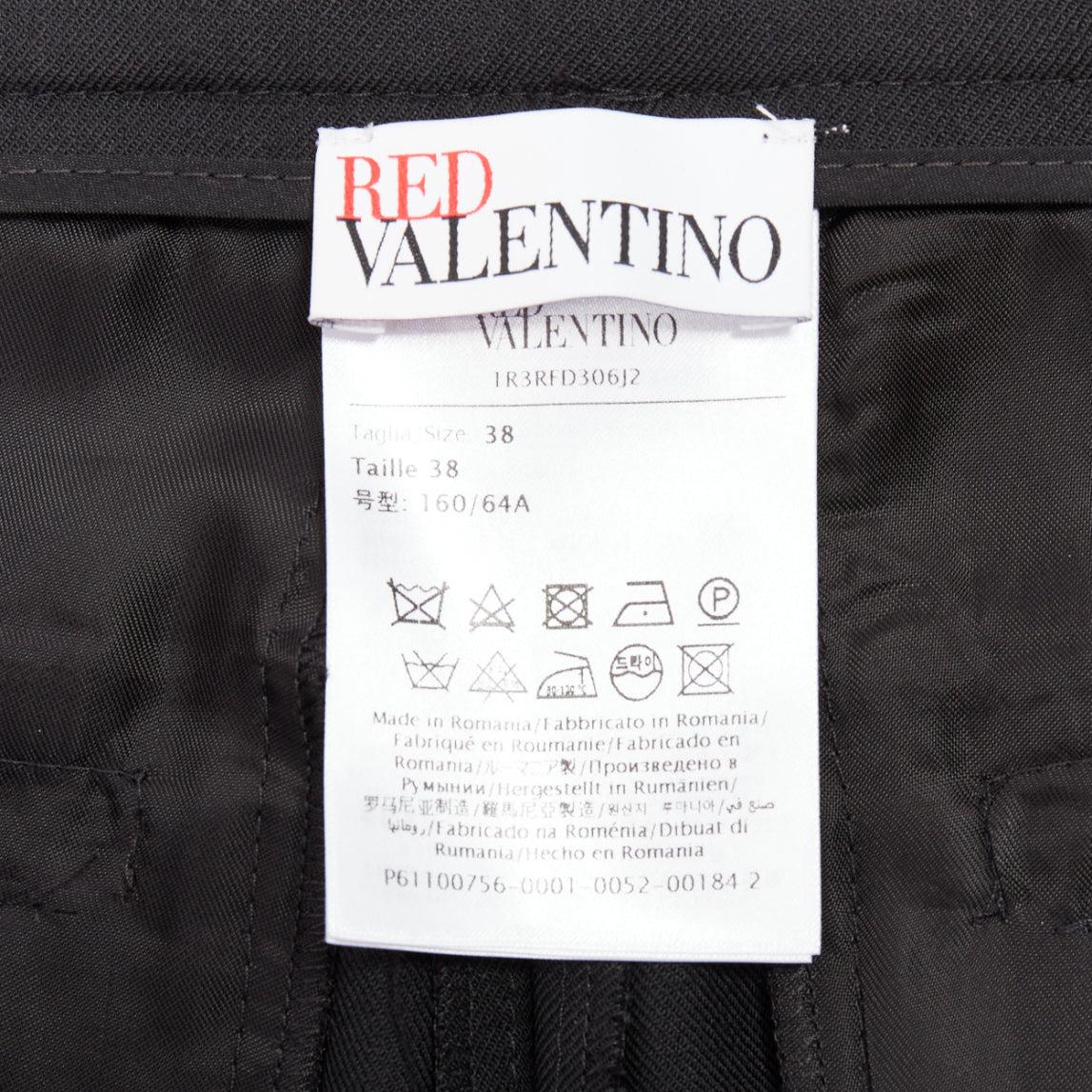 RED VALENTINO mini pantaloncini in misto lana con intarsio di stelle bianche e nere IT38 XS in vendita 4