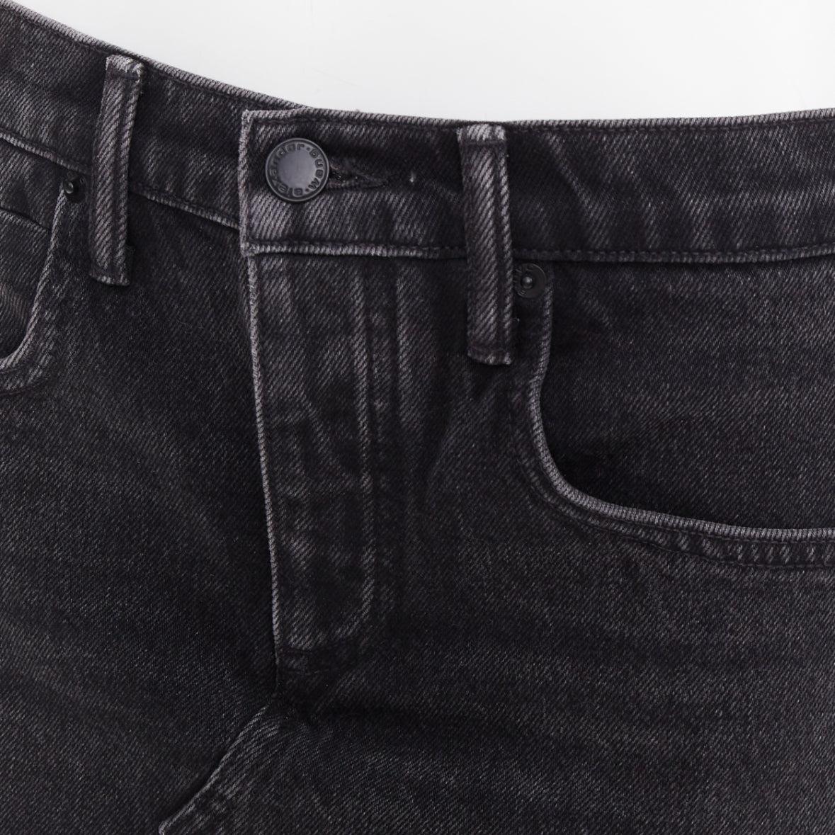 Alexander Wang, mini skort a vita media in denim lavato grigio, 25