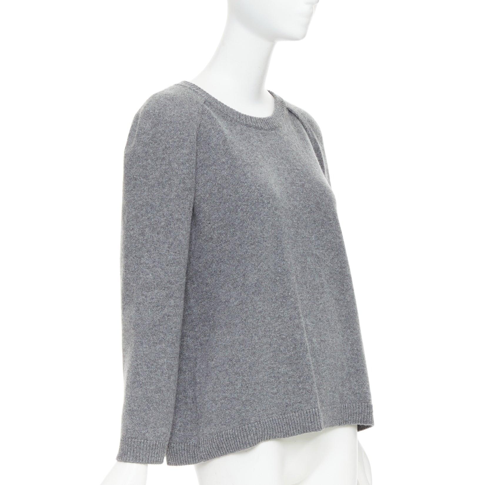 Grigio Valentino 100% cachemire, maglione grigio con mantello posteriore L.L.A. in vendita
