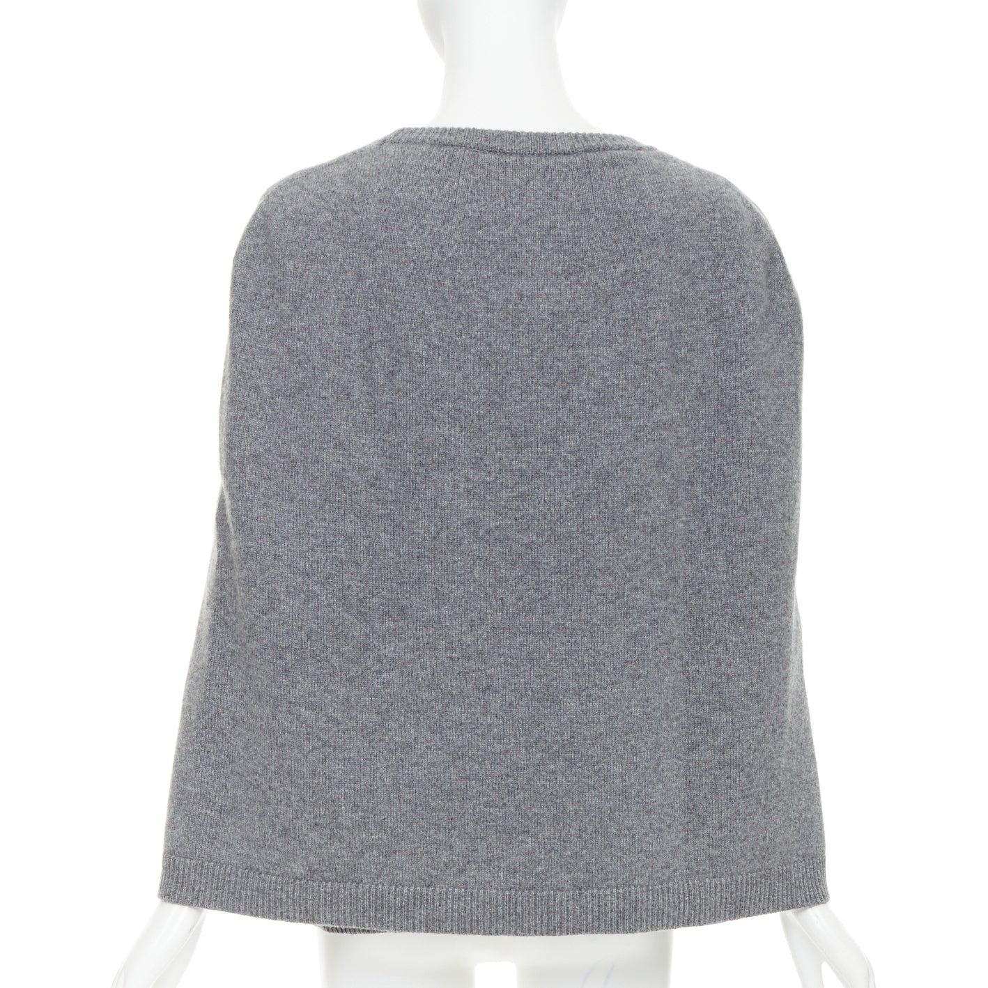 Donna Valentino 100% cachemire, maglione grigio con mantello posteriore L.L.A. in vendita