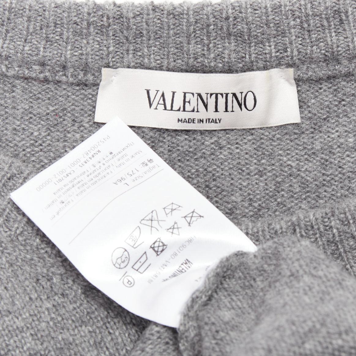 Valentino 100% cachemire, maglione grigio con mantello posteriore L.L.A. in vendita 3