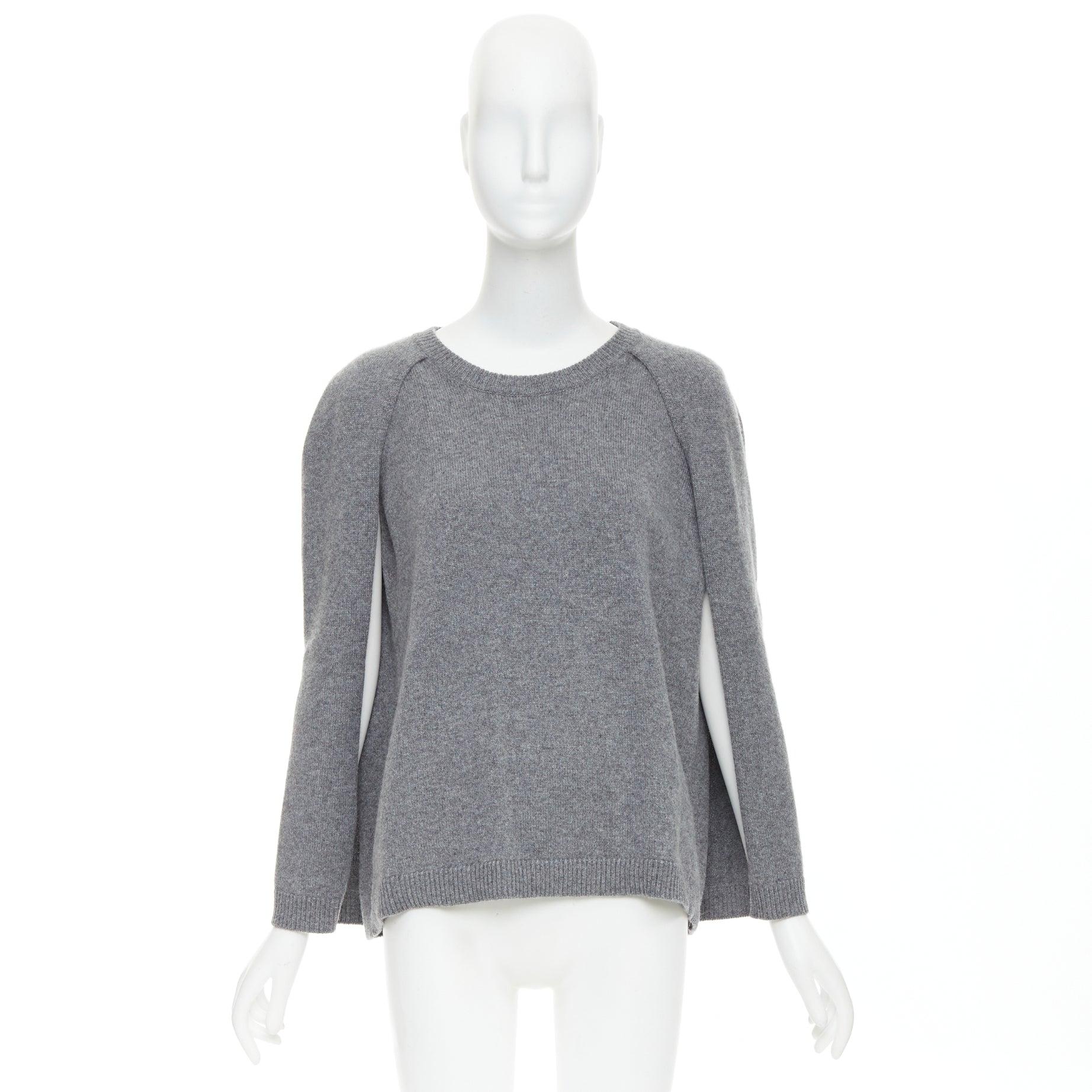 Valentino 100% cachemire, maglione grigio con mantello posteriore L.L.A. in vendita 4