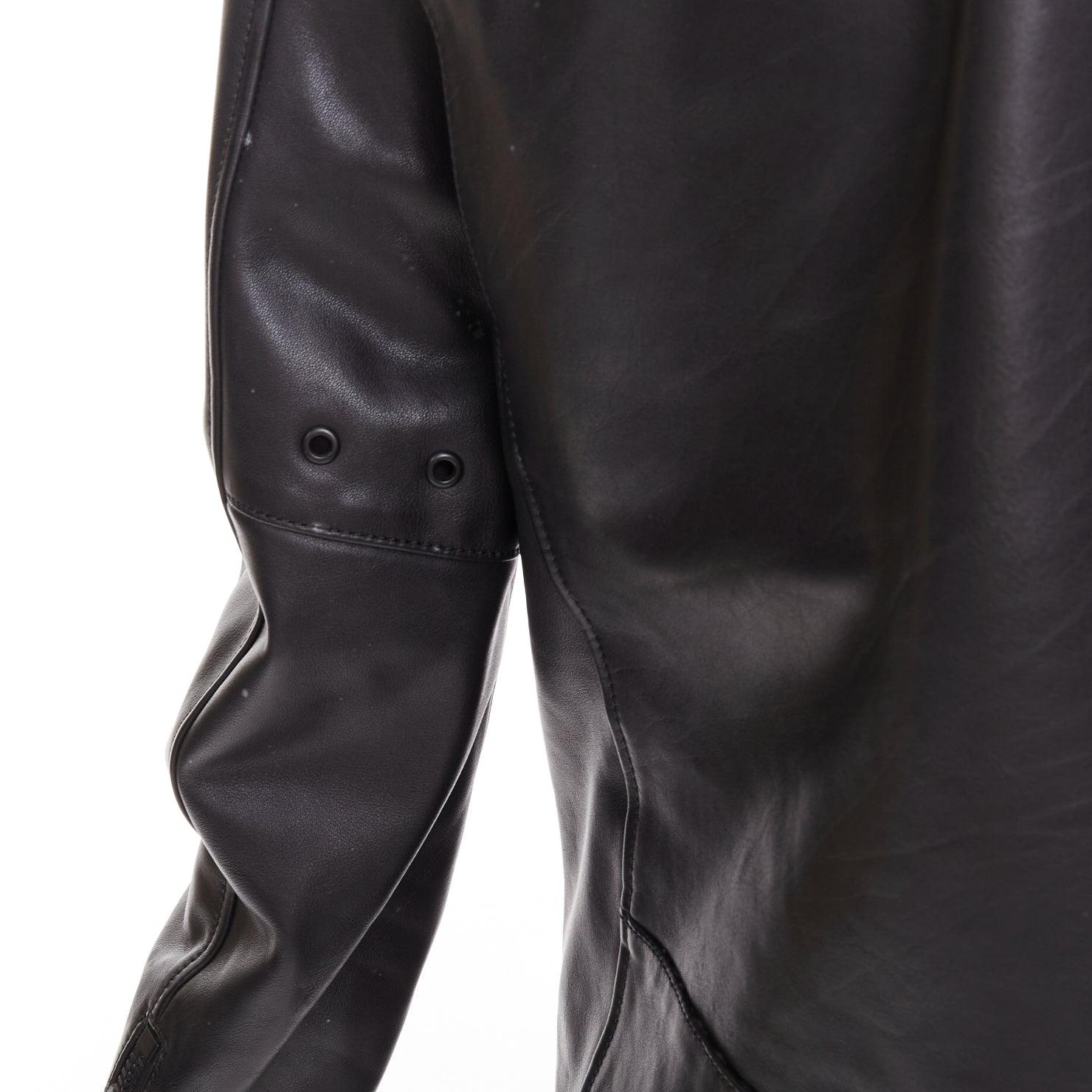 COACH Racer, giacca da corsa con zip in pelle nera US0 XS in vendita 2