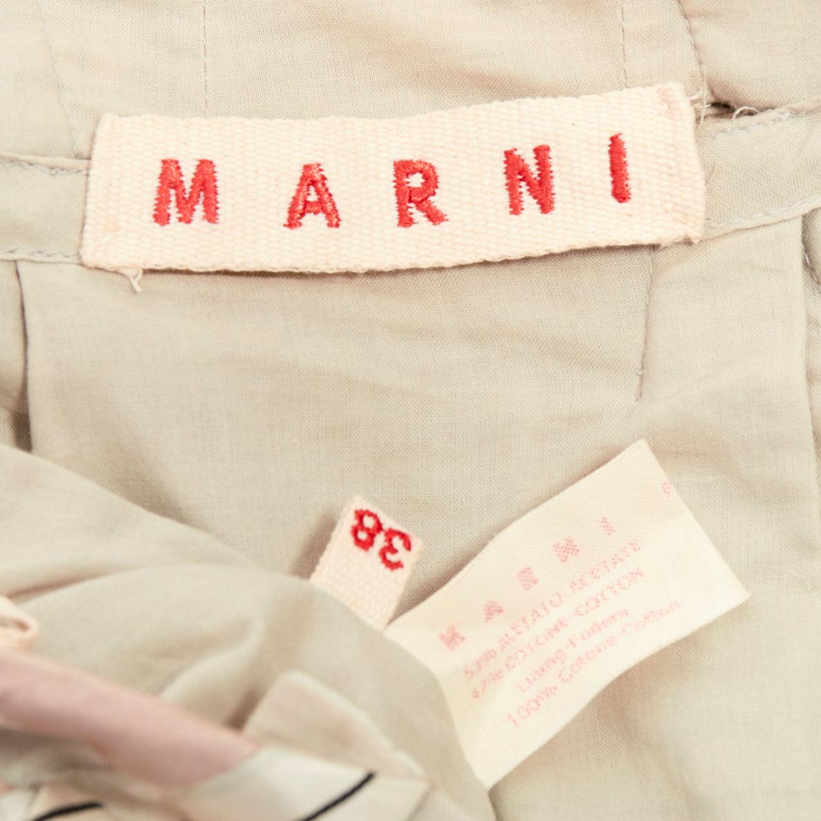 MARNI gonna verde chiaro a quadri in corda con lacci in vita IT38 XS in vendita 3