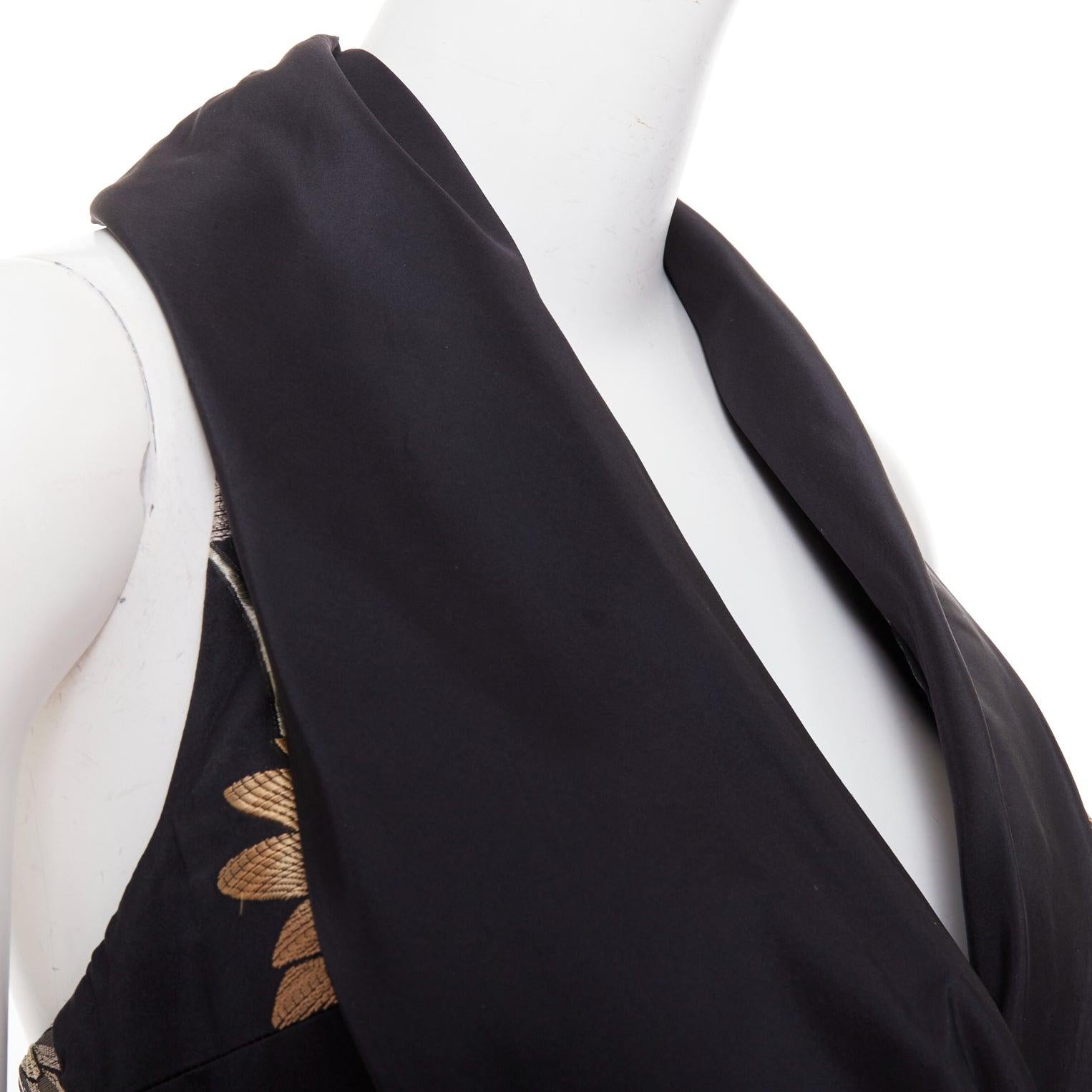 Giorgio Armani gilet a T in seta orientale con jacquard floreale IT36 XXS in vendita 1