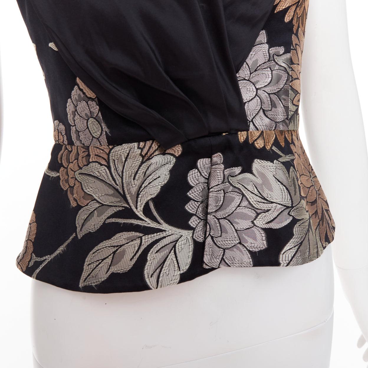 Giorgio Armani gilet a T in seta orientale con jacquard floreale IT36 XXS in vendita 2