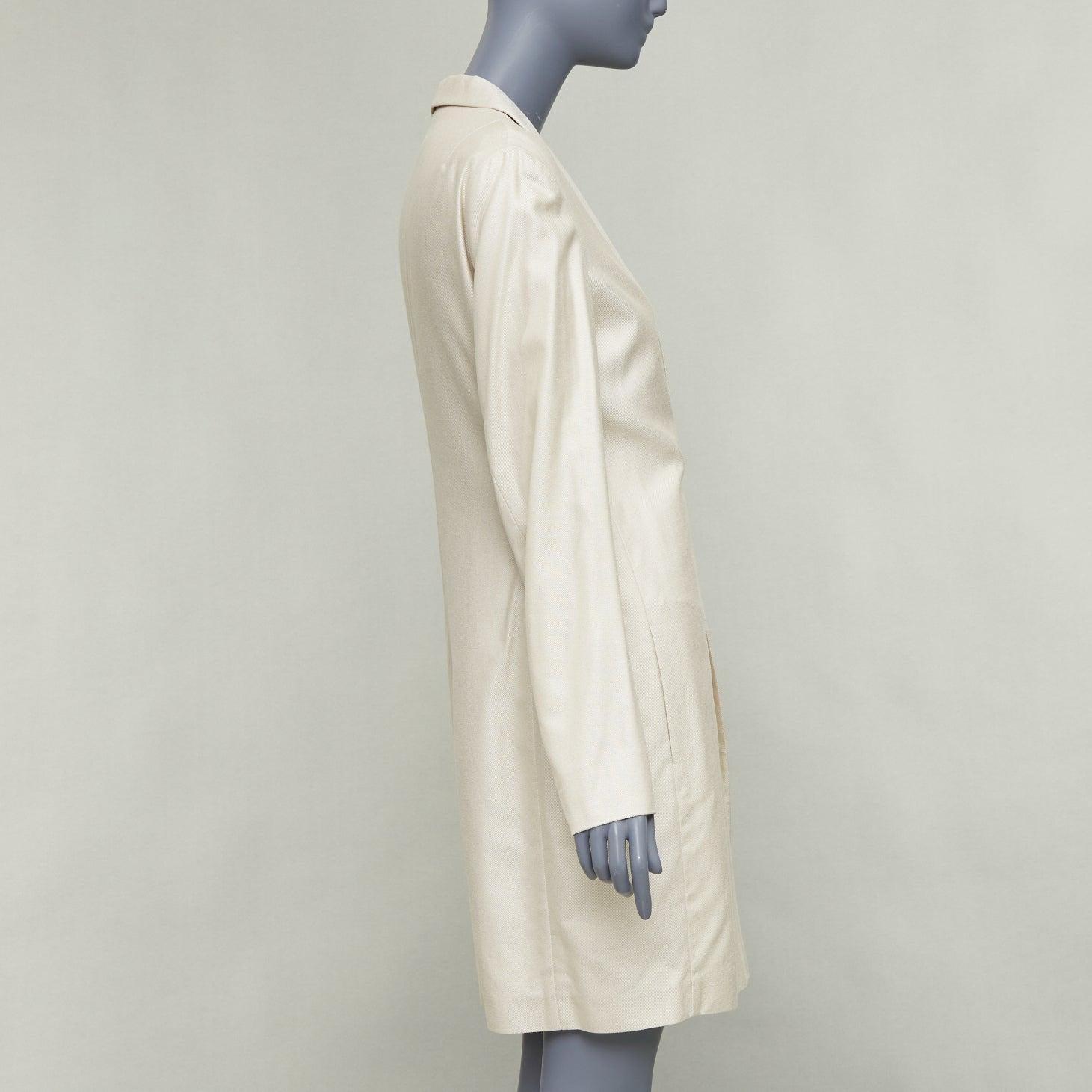 JIL SANDER - Manteau long asymétrique en soie mélangée crème FR38 M Bon état - En vente à Hong Kong, NT