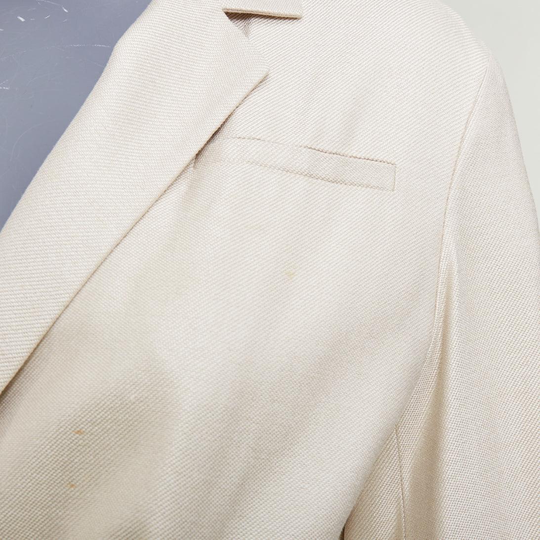 JIL SANDER - Manteau long asymétrique en soie mélangée crème FR38 M en vente 2
