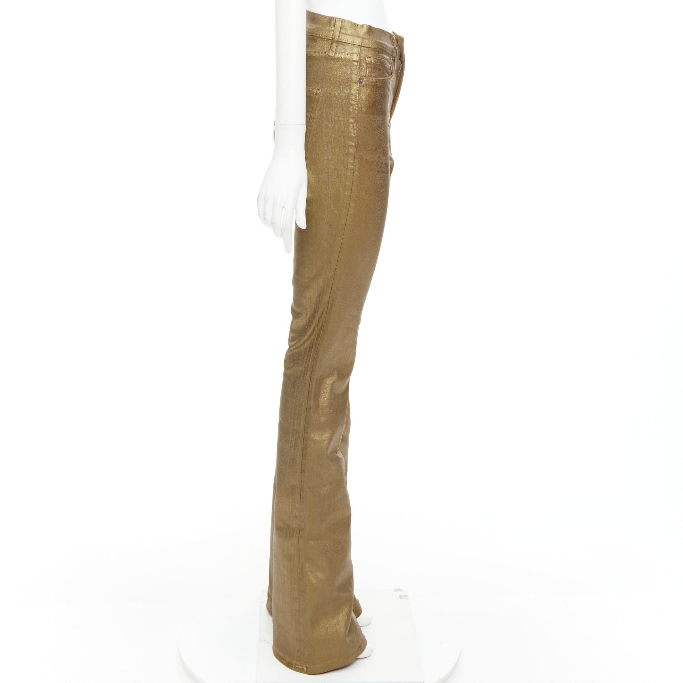 VERONICA BEARD Vaqueros acampanados Beverley Skinny Flare de algodón con revestimiento dorado 24 en Bueno estado para la venta en Hong Kong, NT