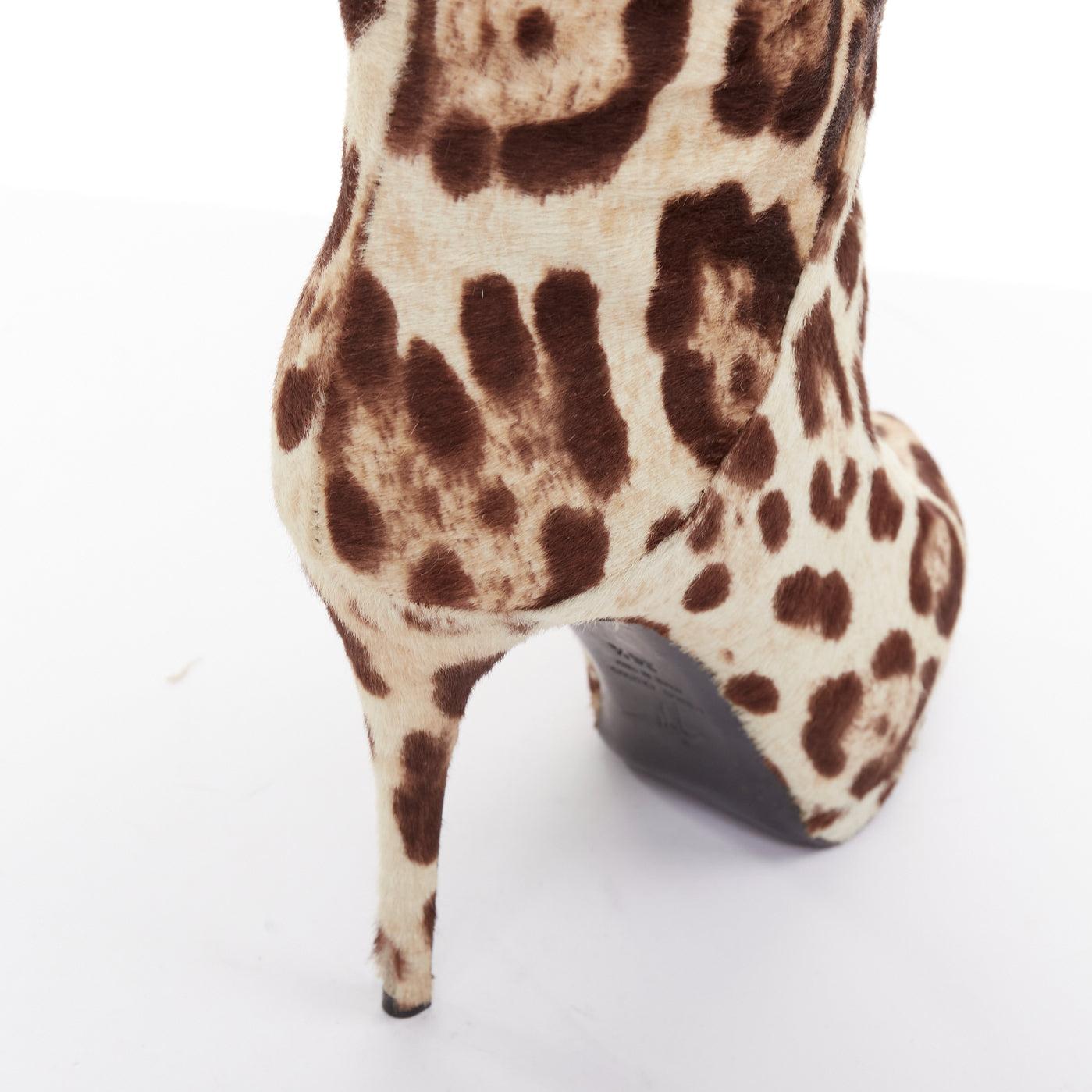 GIUSEPPE ZANOTTI bottes à talon haut imprimé léopard nude marron EU36.5 en vente 3