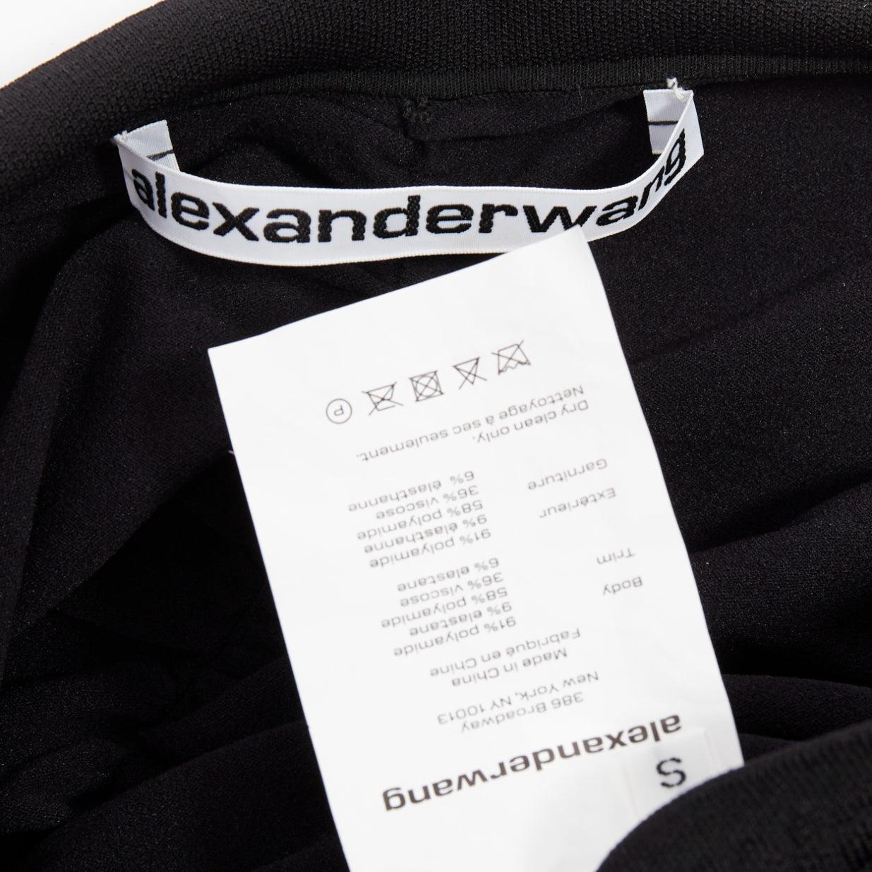 ALEXANDER WANG Schwarzer geraffter, hochtaillierter Bleistiftrock mit Rüschen S im Angebot 4