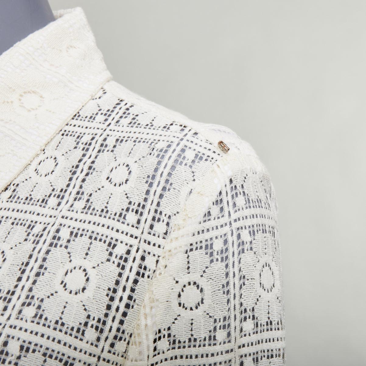 SPORTMAX Camiseta Sava crema algodón ganchillo flores retro XS
Referencia: JACG/A00286
Marca: Sportmax
Model No: Sava
Material: Algodón, mezcla
Color: crema
Patrón: Encaje
Cierre: Botón
Detalles adicionales: Sportmax vuelve a considerar el ganchillo