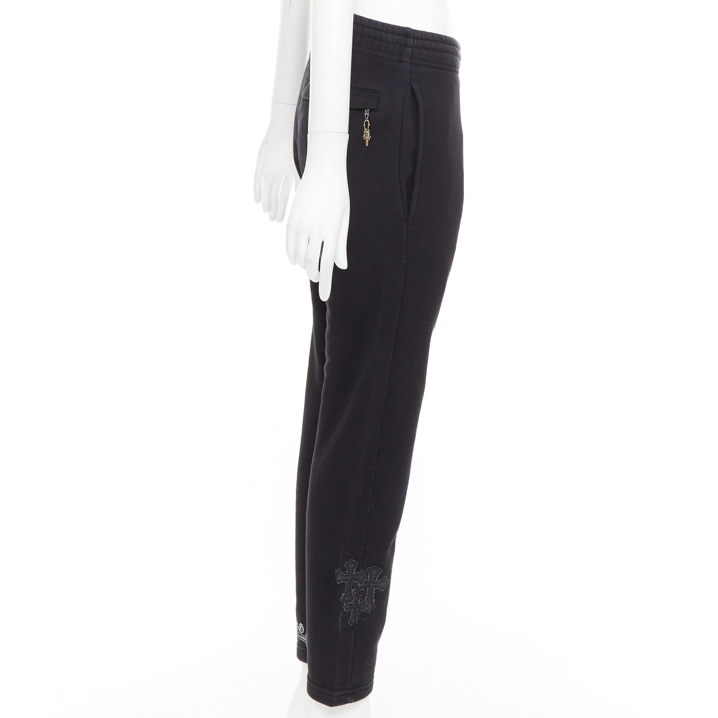A&G JAPAN pantaloni in cotone nero con stampa logo Dagger argento con zip XS In condizioni buone in vendita a Hong Kong, NT