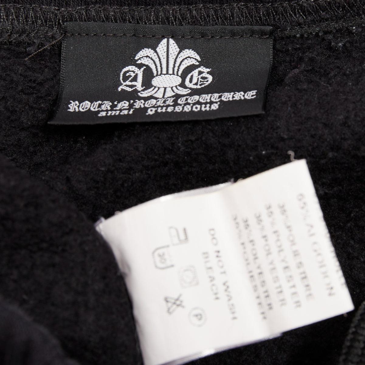 A&G JAPAN pantaloni in cotone nero con stampa logo Dagger argento con zip XS in vendita 3