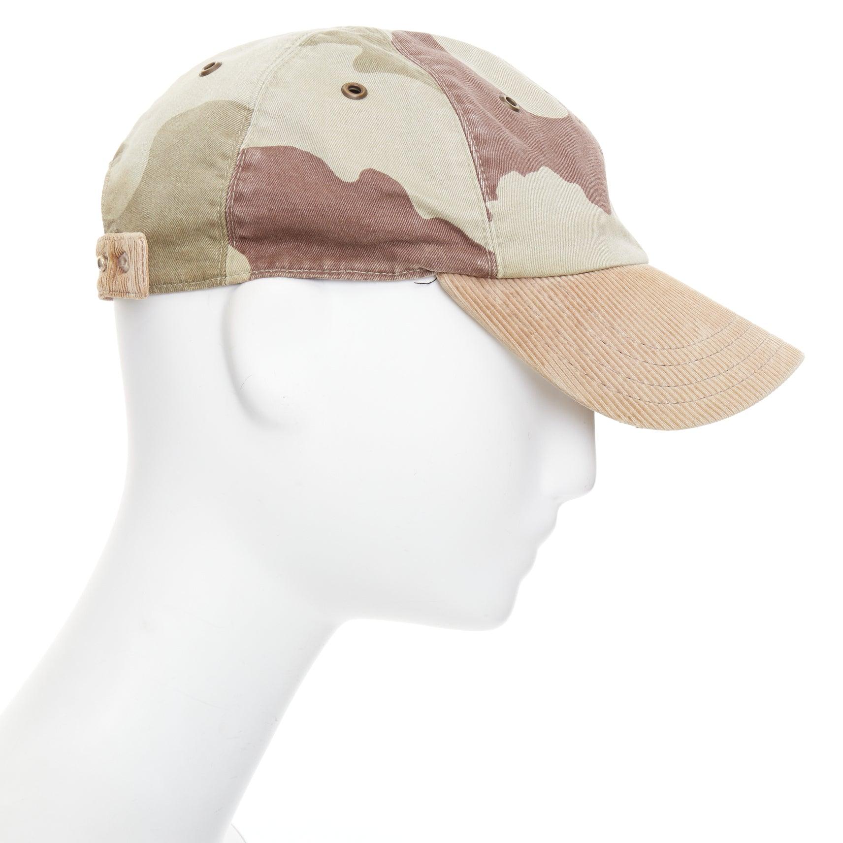 A.P.C. cappello da baseball a becco di velluto a coste color cachi cammello S In condizioni discrete in vendita a Hong Kong, NT