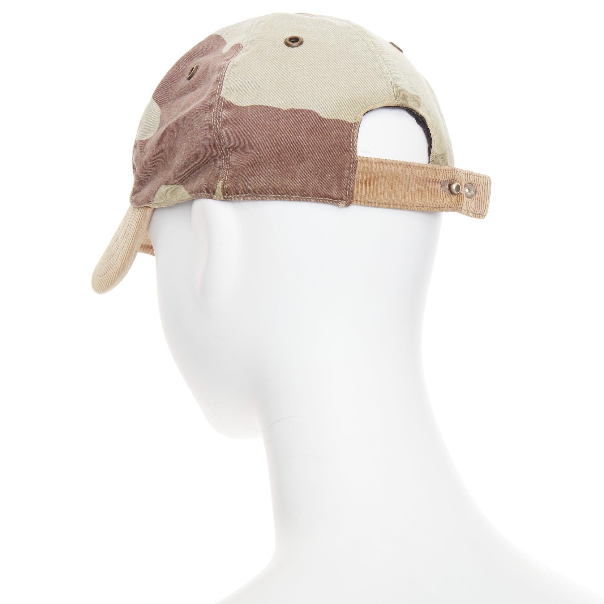 A.P.C. cappello da baseball a becco di velluto a coste color cachi cammello S in vendita 1