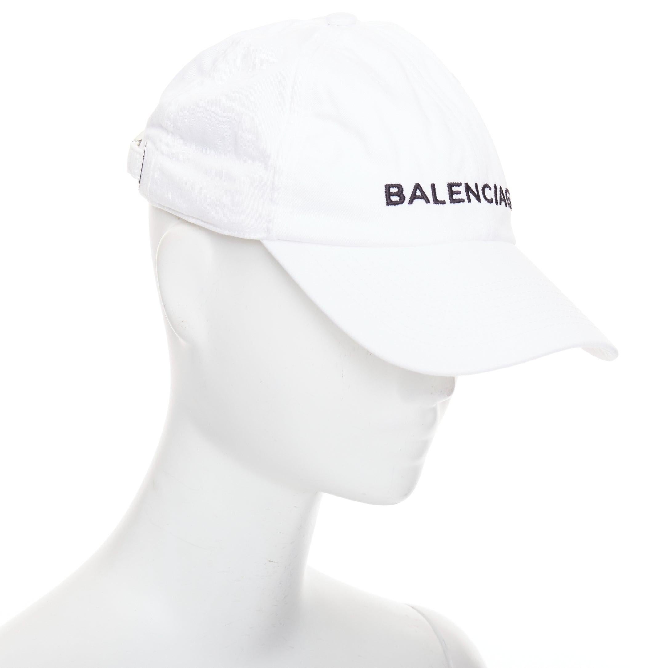 BALENCIAGA gorra de béisbol blanca de algodón negro con logotipo bordado L Gris en venta