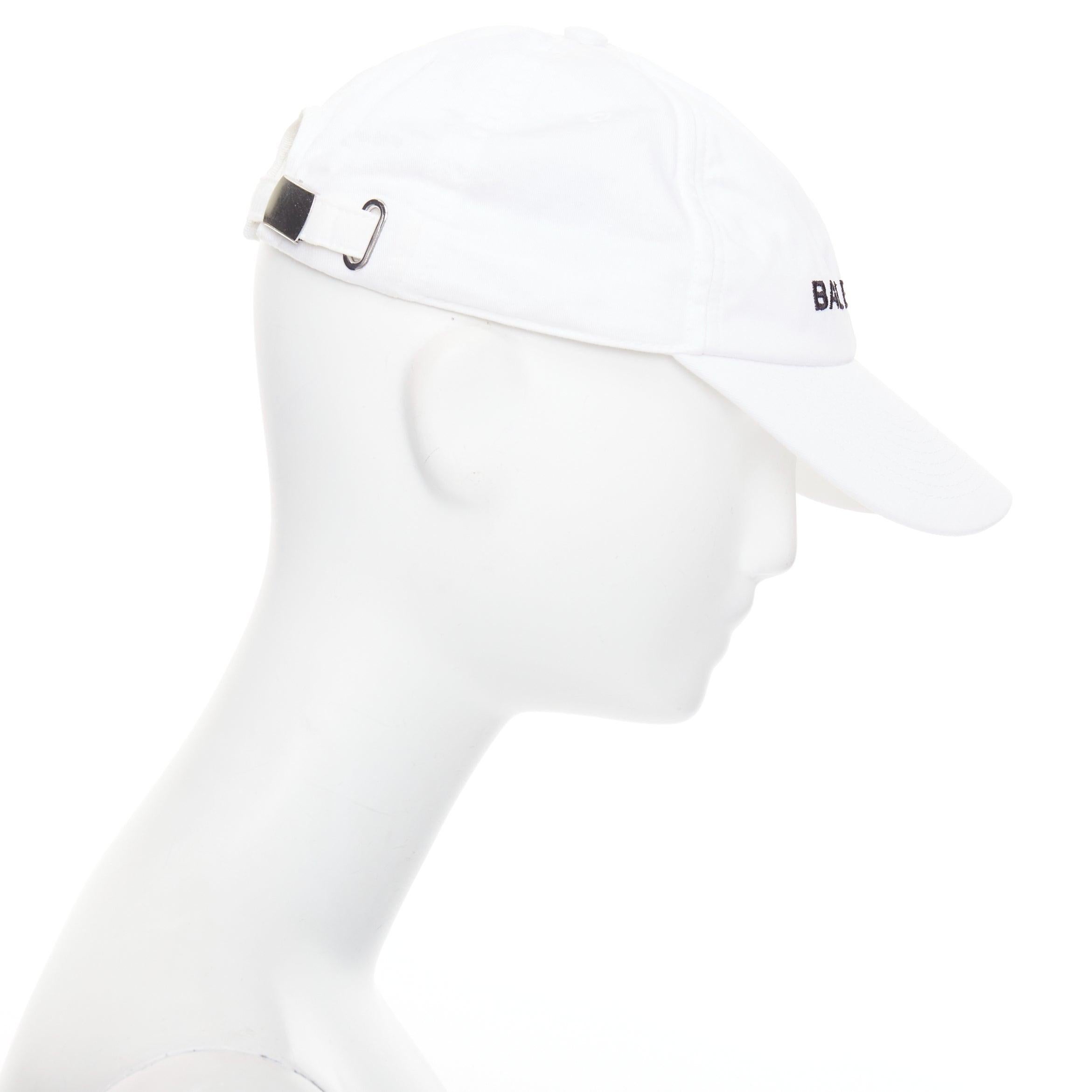 BALENCIAGA gorra de béisbol blanca de algodón negro con logotipo bordado L en Excelente estado para la venta en Hong Kong, NT