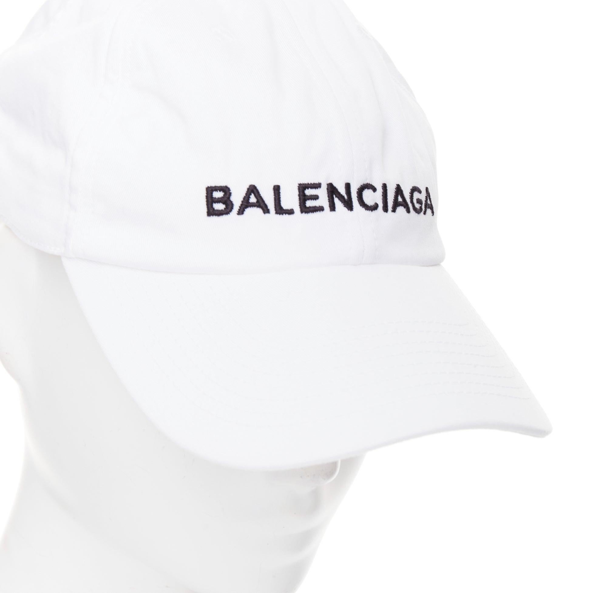 BALENCIAGA gorra de béisbol blanca de algodón negro con logotipo bordado L en venta 2