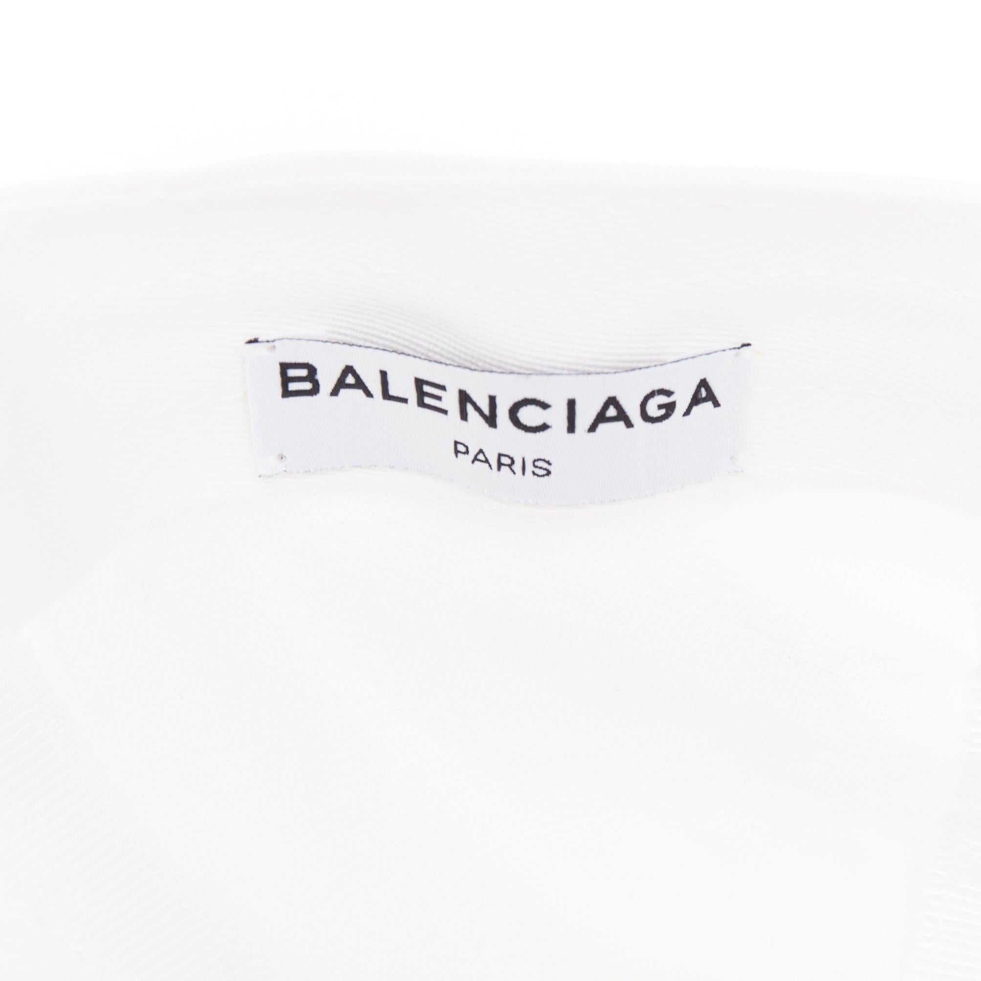 BALENCIAGA gorra de béisbol blanca de algodón negro con logotipo bordado L en venta 3
