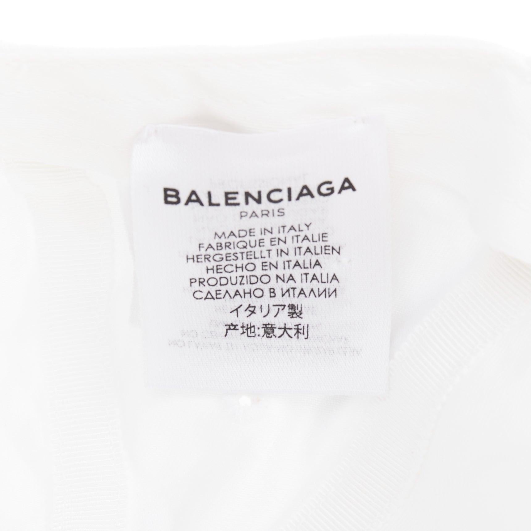 BALENCIAGA gorra de béisbol blanca de algodón negro con logotipo bordado L en venta 4