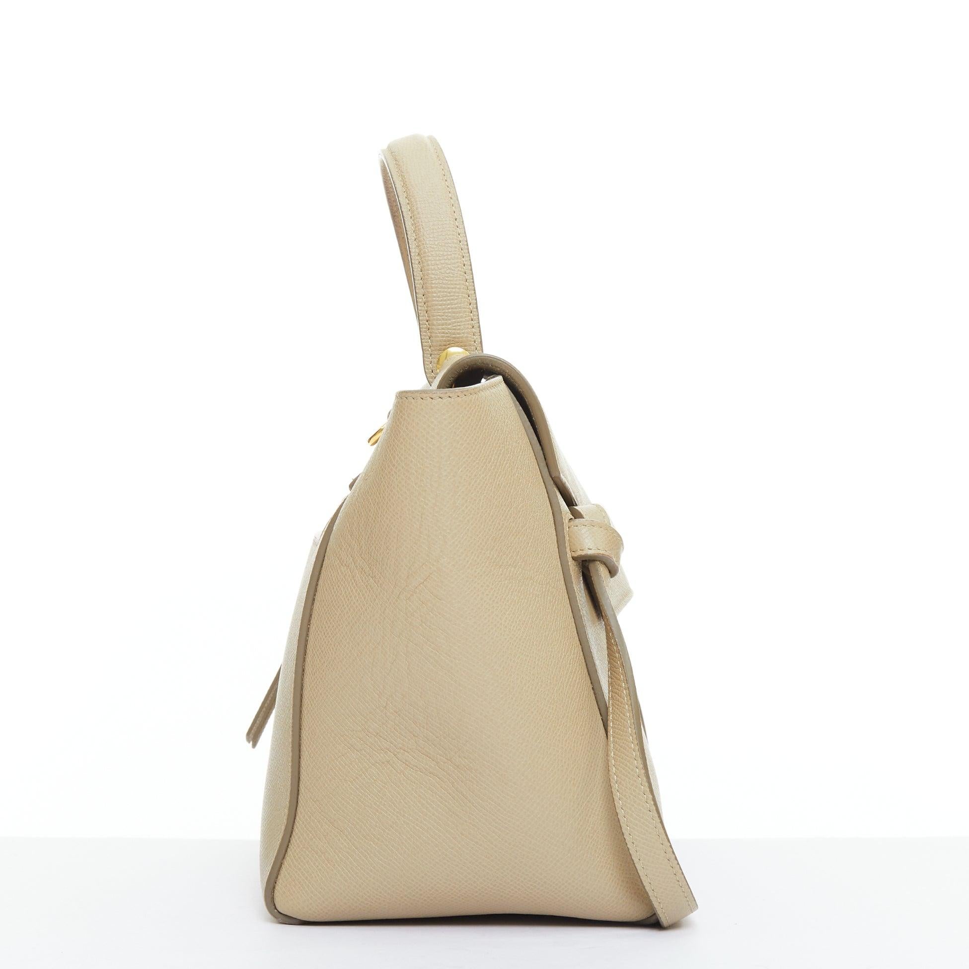 CELINE Mini Belt, borsa in pelle di vitello beige con manico passante In condizioni buone in vendita a Hong Kong, NT
