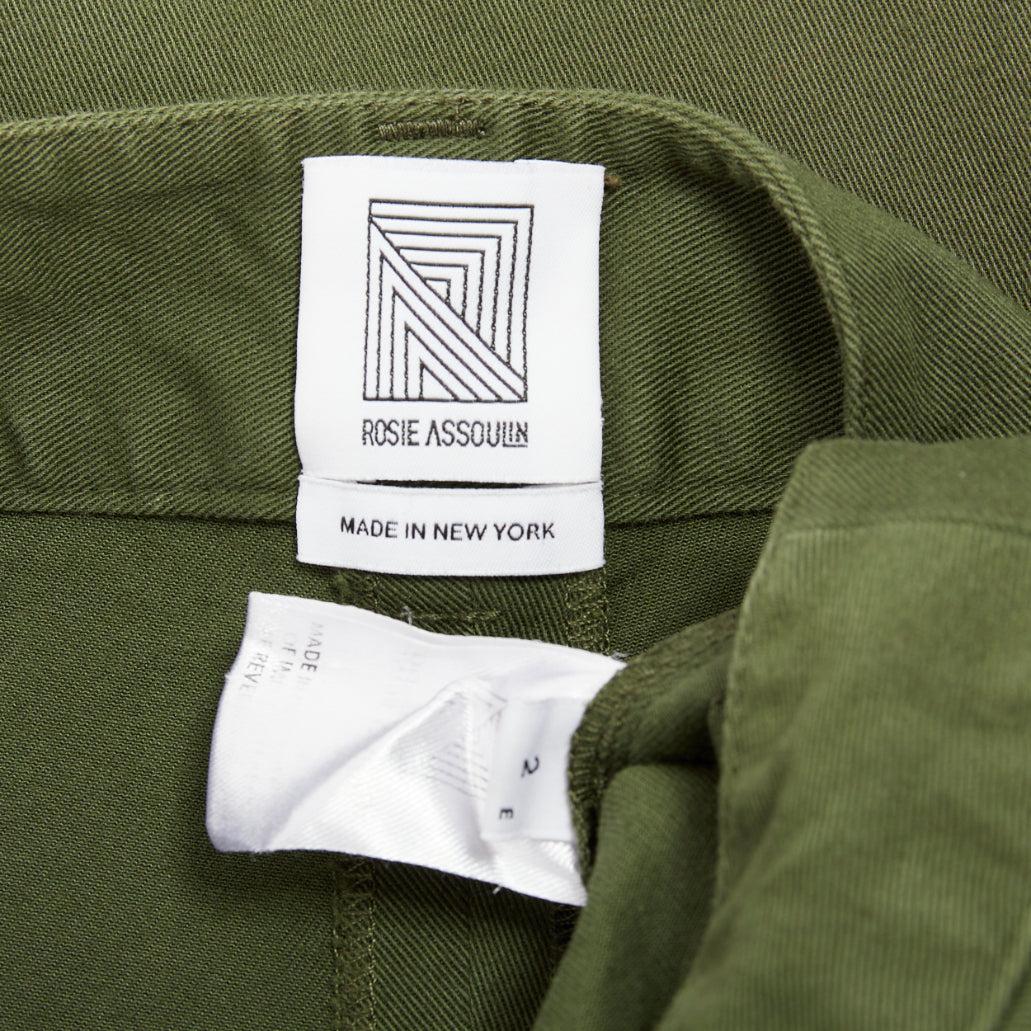 ROSIE ASSOULINE pantalon culotte à genoux tissé en dentelle à œillets verte US2 S en vente 3