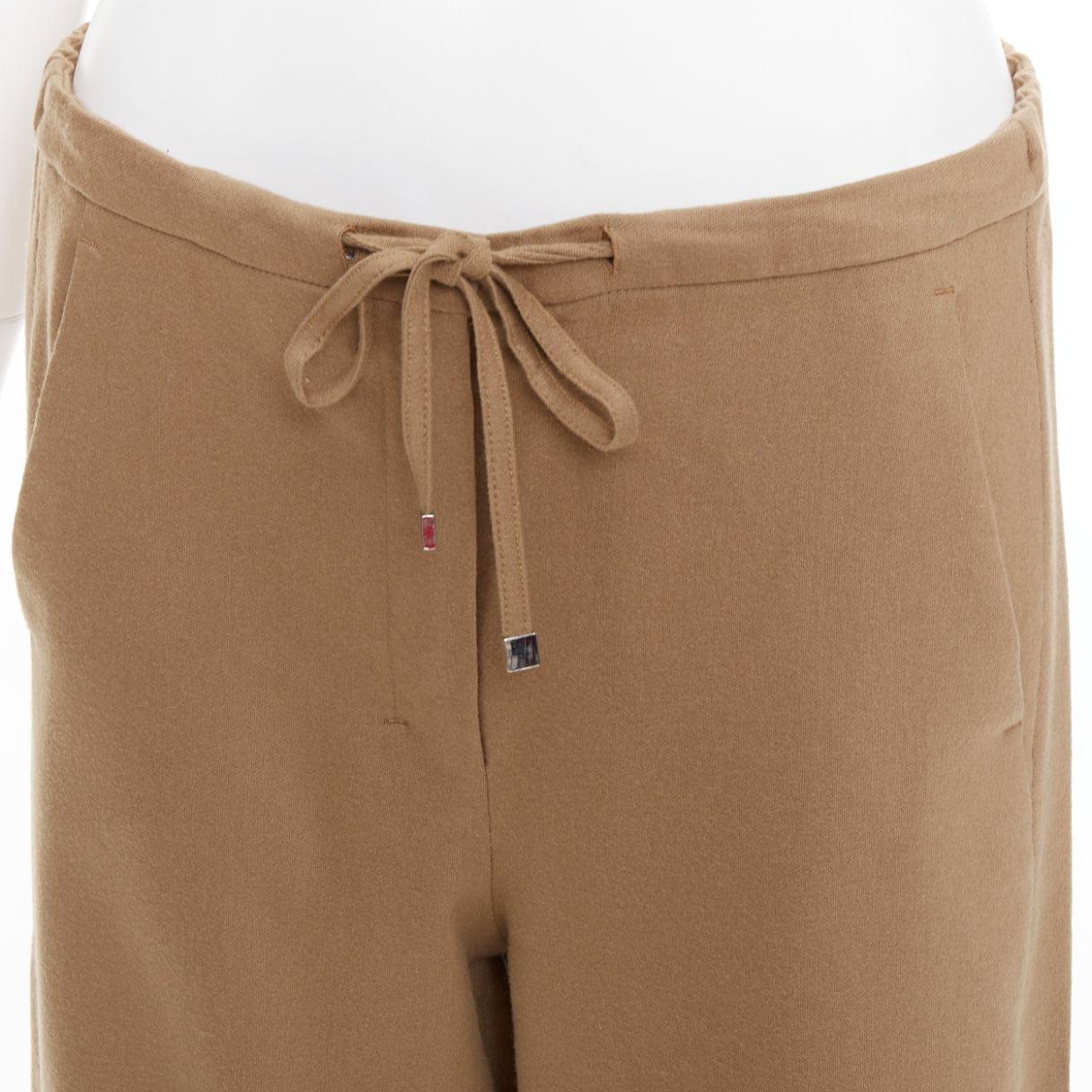 MAX MARA ' camel Schurwollmischung Kordelzug Taille weites Bein abgeschnittene Hose 32