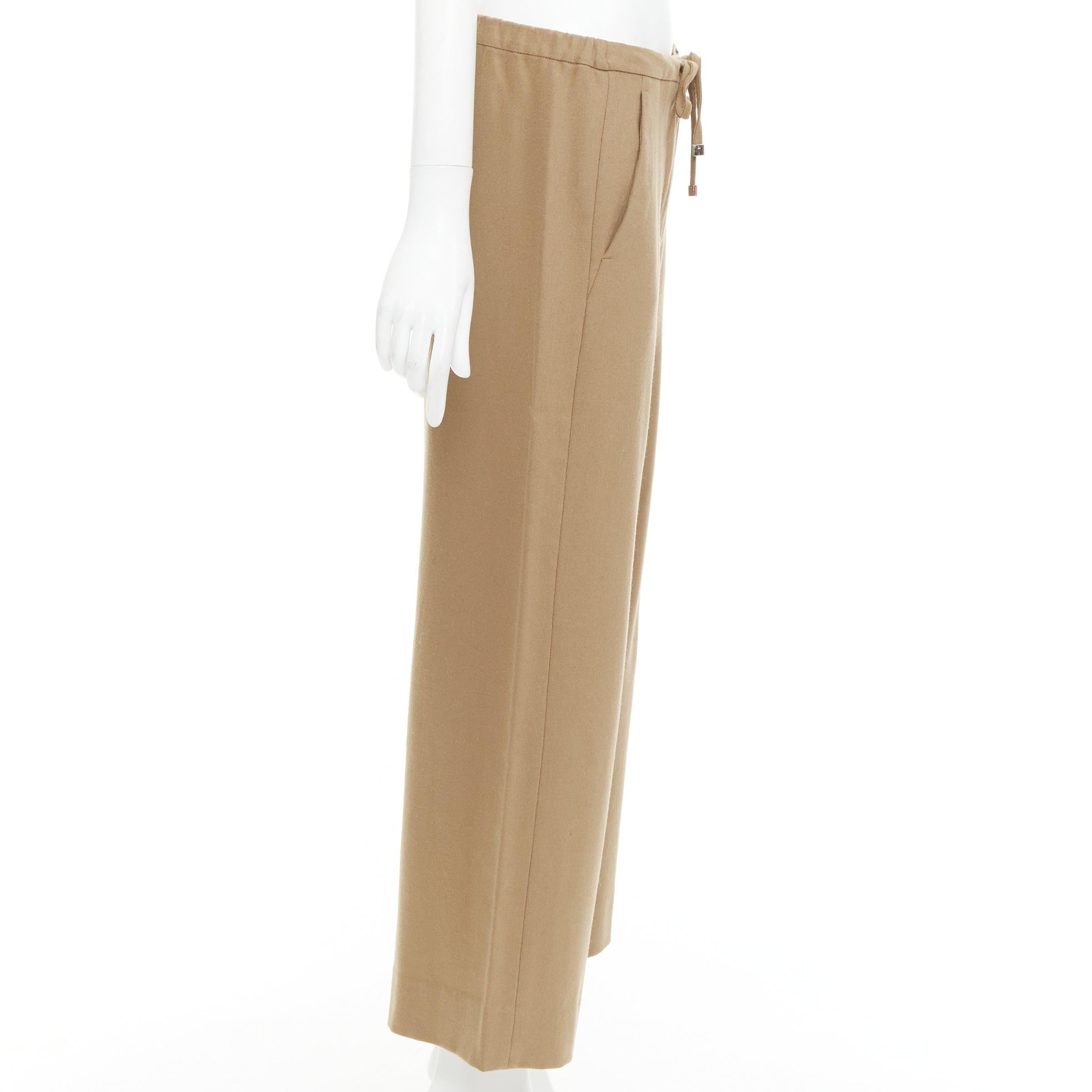 MAX MARA ' camel Schurwollmischung Kordelzug Taille weites Bein abgeschnittene Hose 32