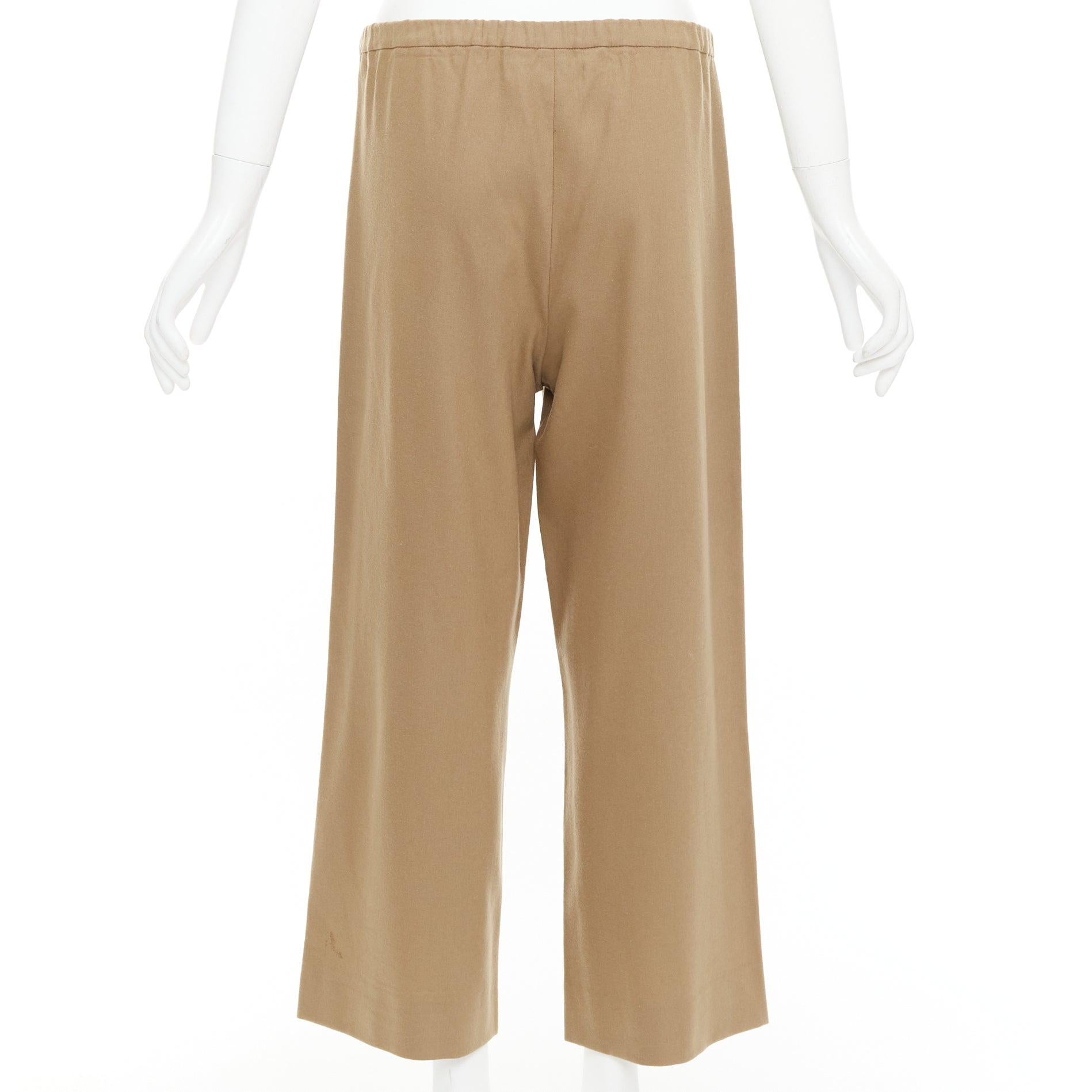 MAX MARA ' camel Schurwollmischung Kordelzug Taille weites Bein abgeschnittene Hose 32