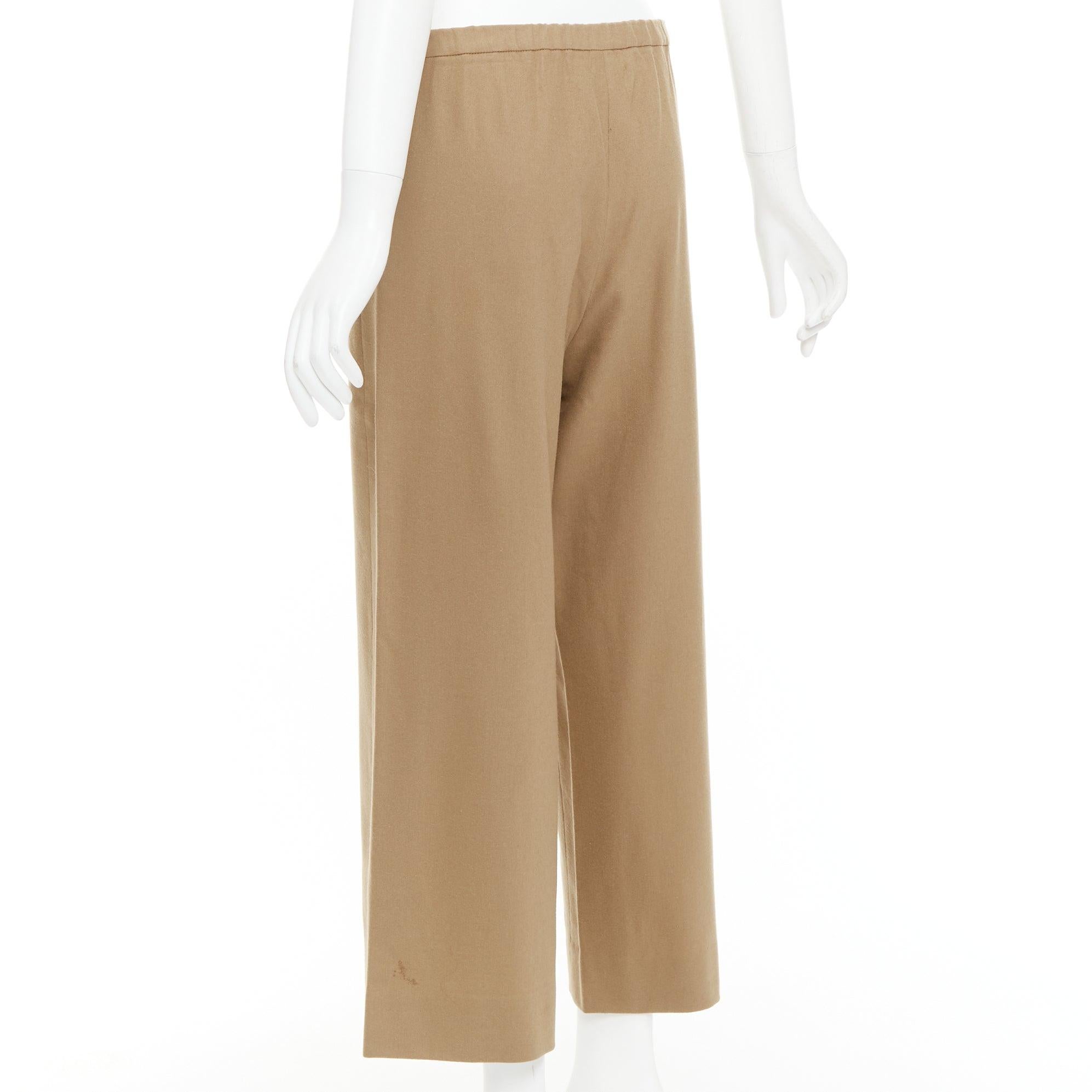 MAX MARA ' camel Schurwollmischung Kordelzug Taille weites Bein abgeschnittene Hose 32