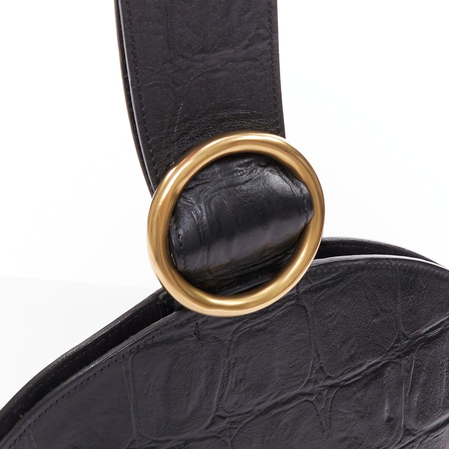 OLD Celine 2015 Runway Phoebe Philo pochette bracelet en cuir embossé en vente 3