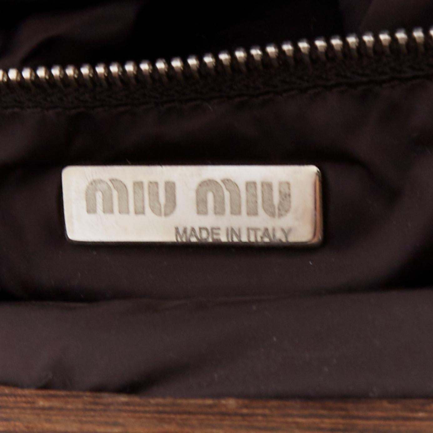 MIU MIU Vintage Runway pochette en toile fleurie verte avec cadre en bois en vente 6