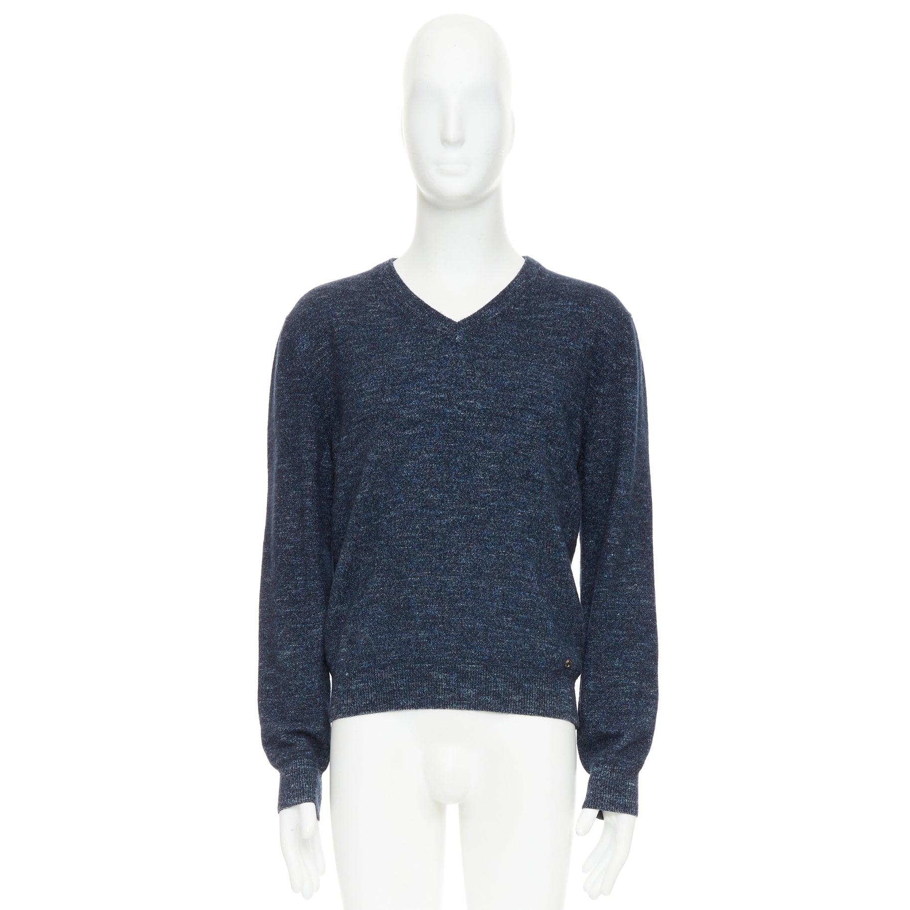 Gucci maglione in lana, seta e cashmere melange con collo a V e logo GG L.A. in vendita 4