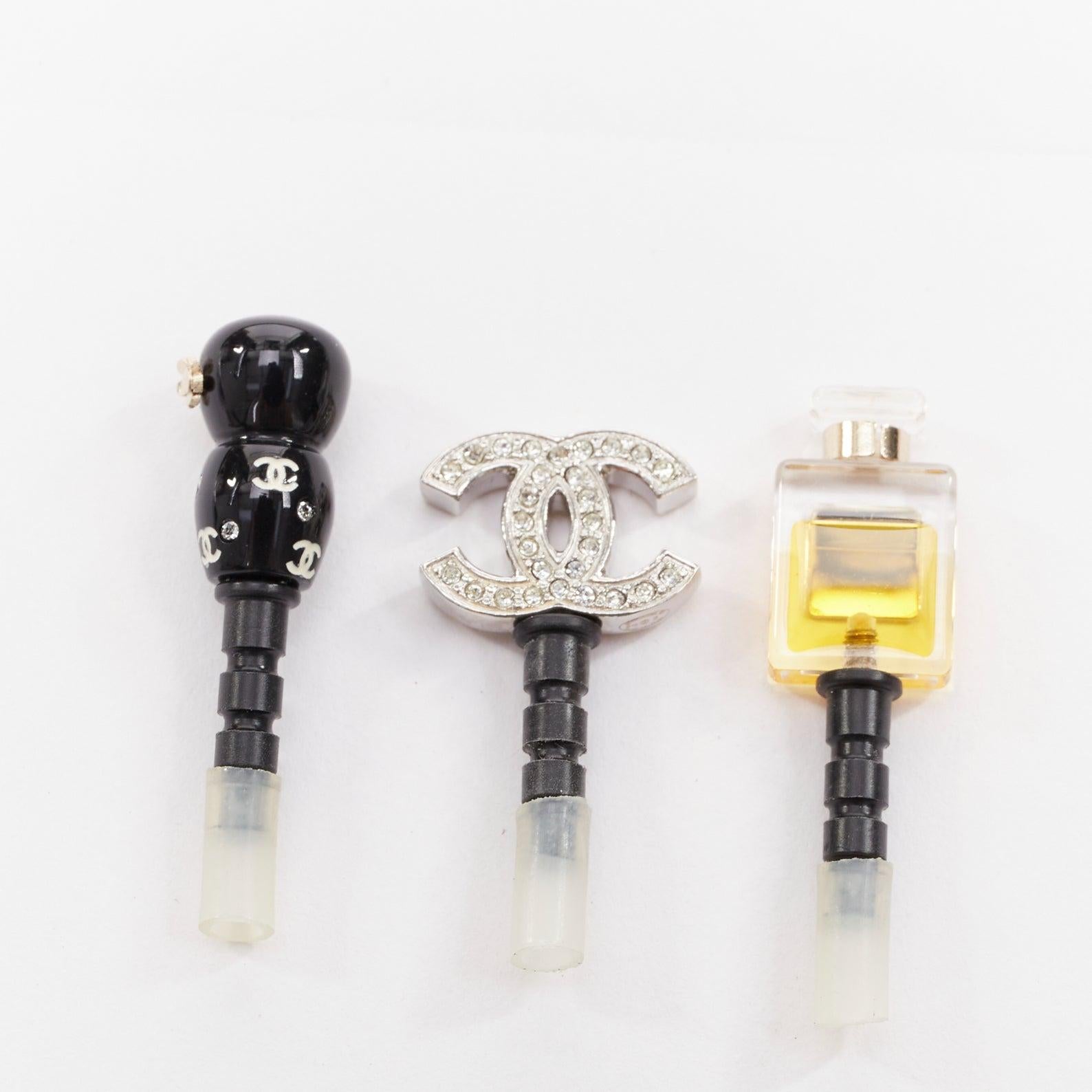 da uomo o donna Chanel No.5 Perfume Pave Crystal Babushka Doll phone charm plug Set of 3 in vendita