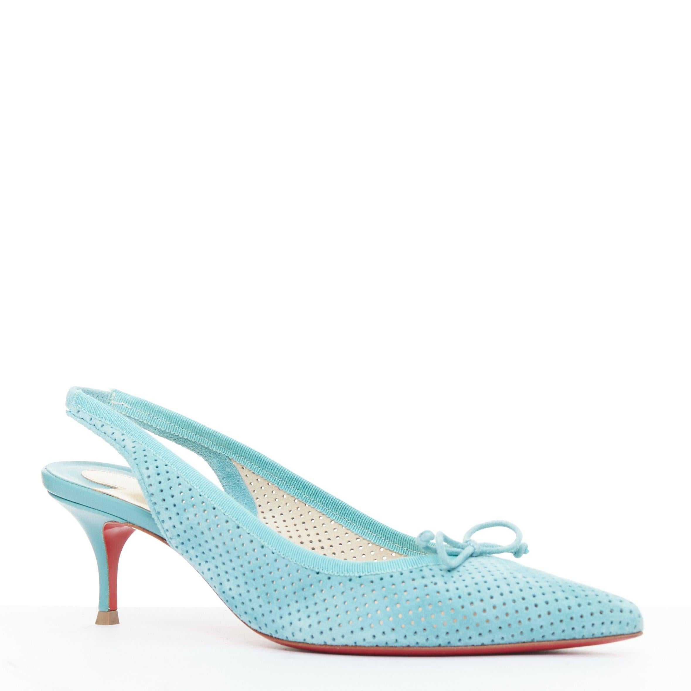 CHRISTIAN LOUBOUTIN Hall Sling Pump 55 bleu ciel cuir velours escarpins pointus EU36.5
Référence : TGAS/F00071
Marque : Christian Louboutin
Modèle : Pompe à harnais Hall 55
MATERIAL : Cuir
Couleur : bleu, vert
Motif : Solide
Fermeture :
