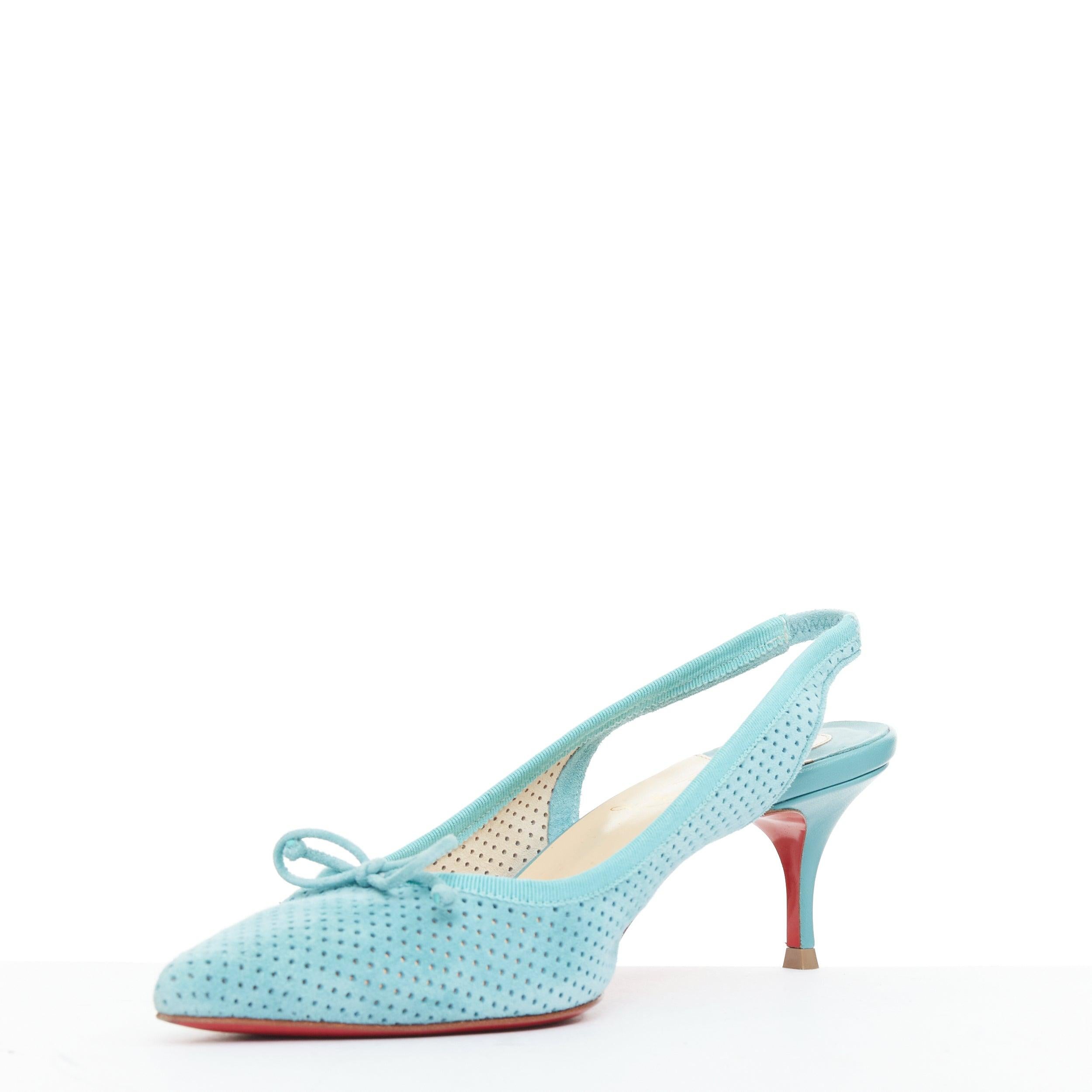 CHRISTIAN LOUBOUTIN A Hall Sling Pump 55 cuir velours pointu slingbacks EU36.5 Bon état - En vente à Hong Kong, NT