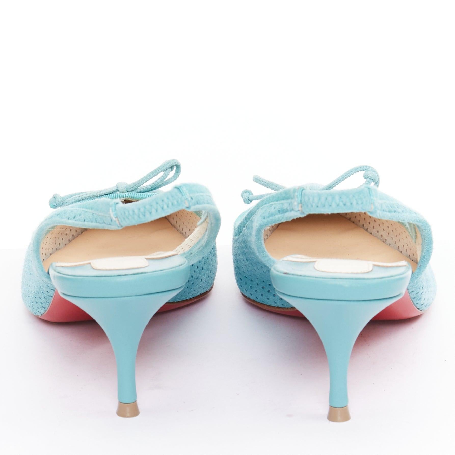 CHRISTIAN LOUBOUTIN A Hall Sling Pump 55 cuir velours pointu slingbacks EU36.5 Pour femmes en vente