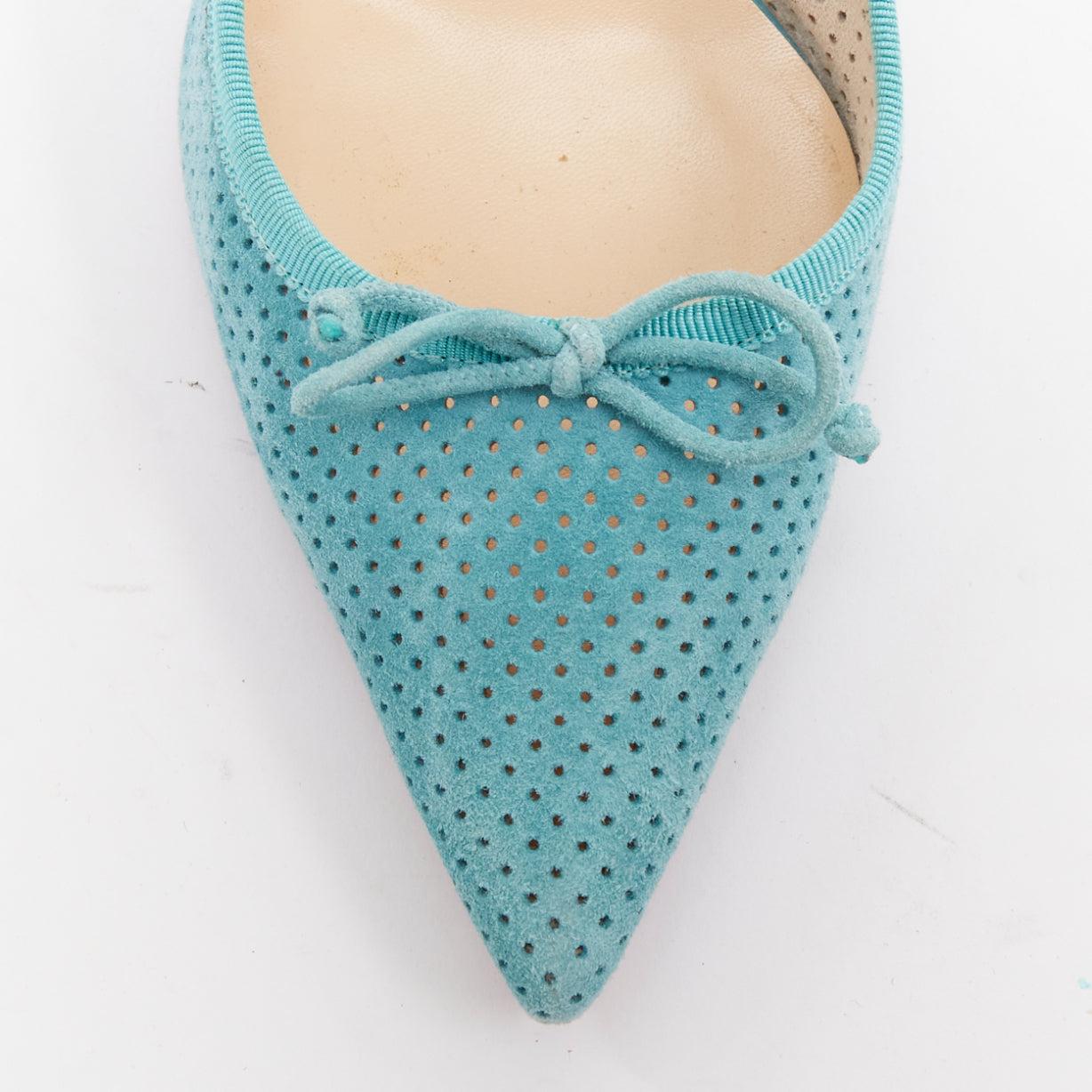 CHRISTIAN LOUBOUTIN A Hall Sling Pump 55 cuir velours pointu slingbacks EU36.5 en vente 1