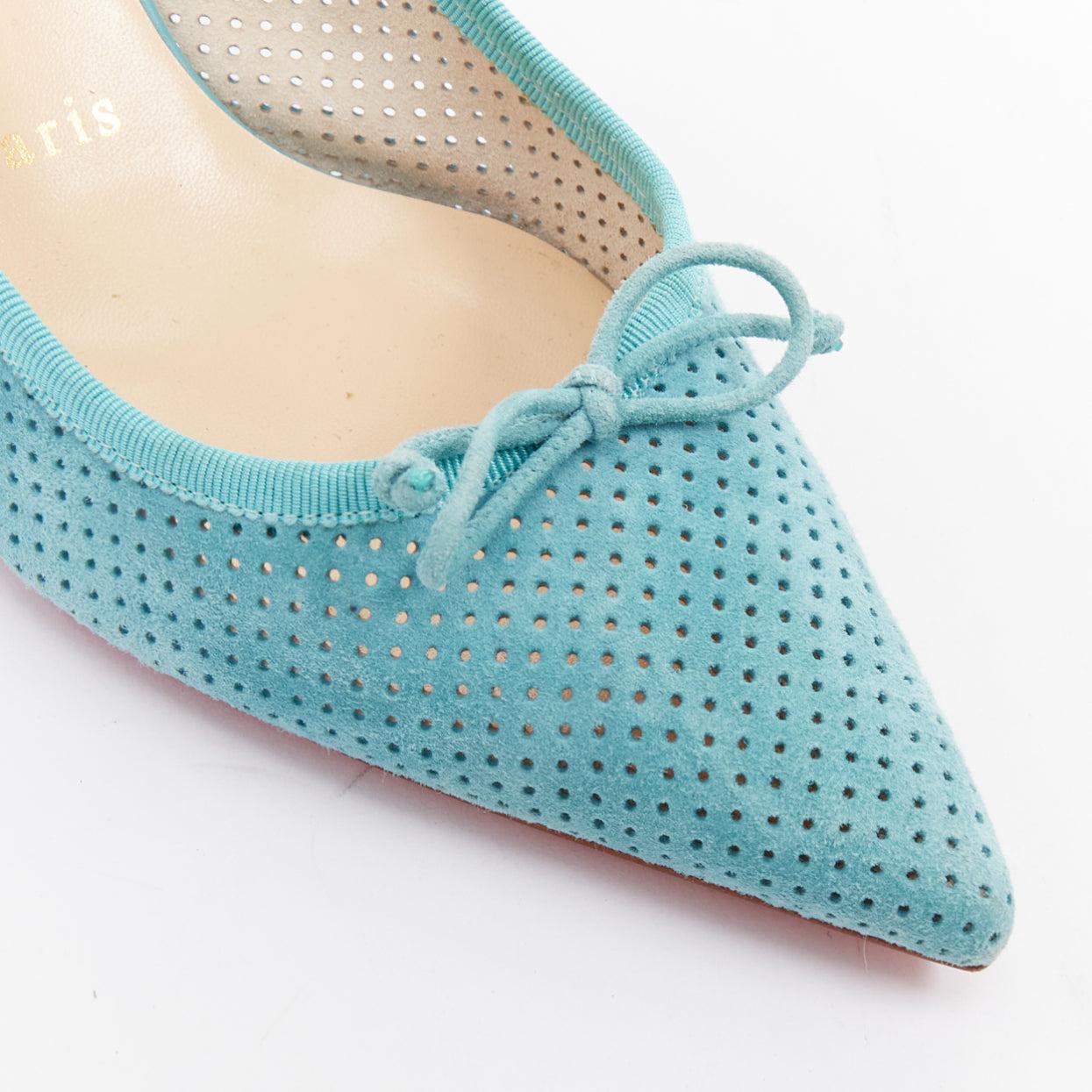 CHRISTIAN LOUBOUTIN A Hall Sling Pump 55 cuir velours pointu slingbacks EU36.5 en vente 2