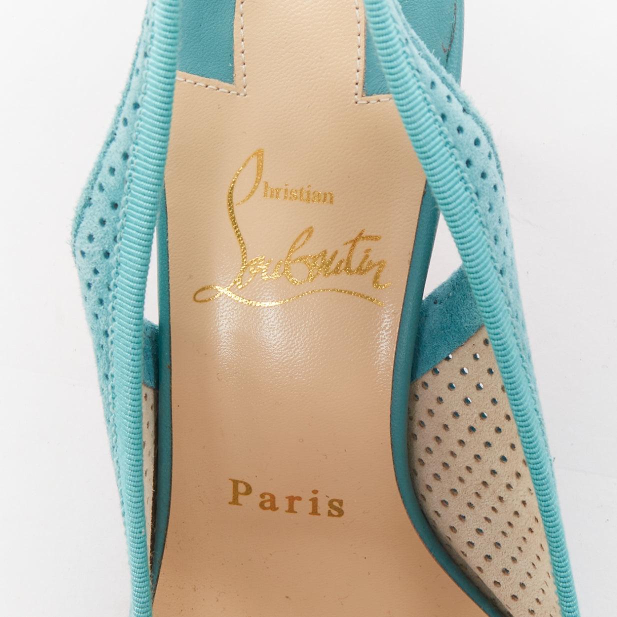 CHRISTIAN LOUBOUTIN A Hall Sling Pump 55 cuir velours pointu slingbacks EU36.5 en vente 4