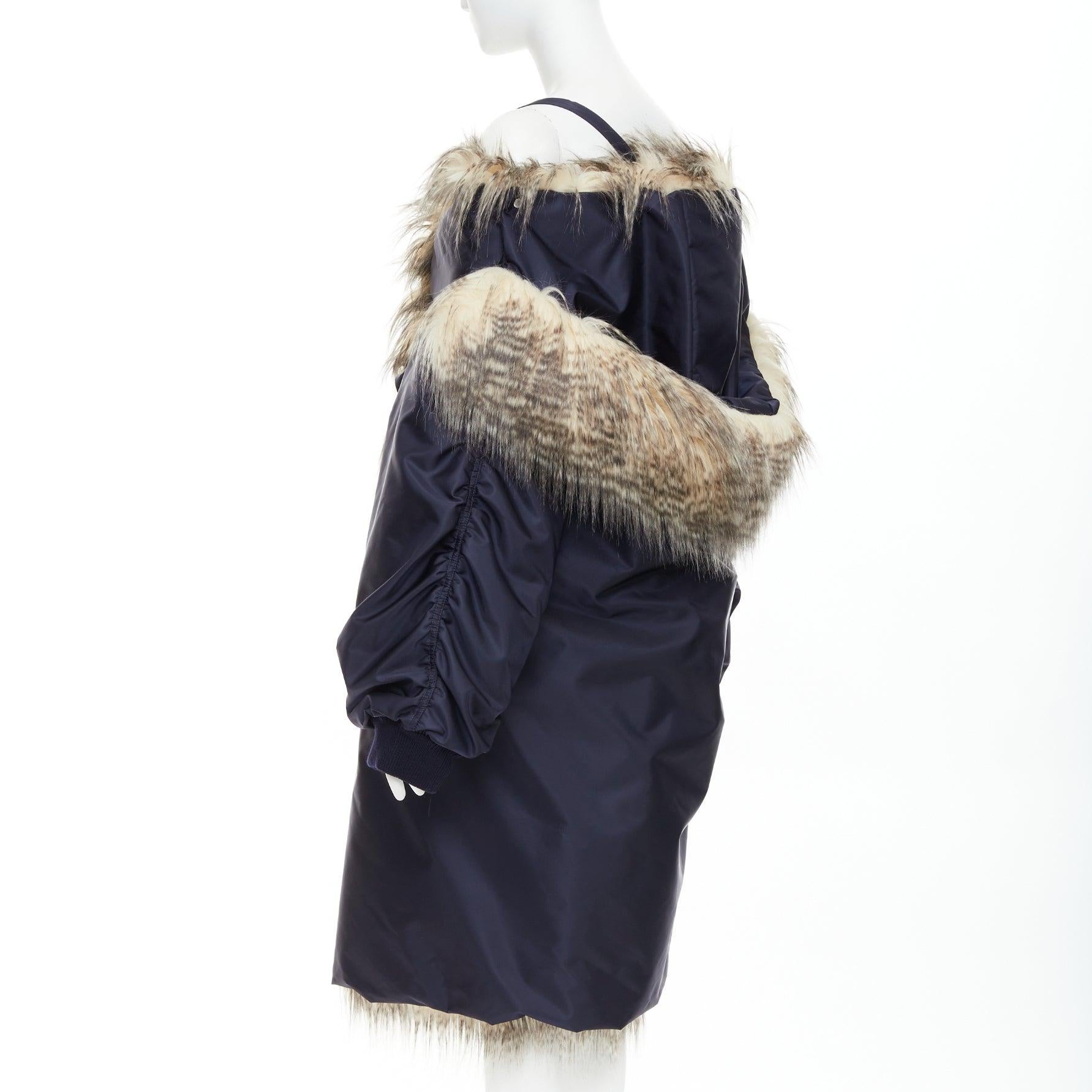 PRADA 2021 Cappotto bomber oversize in pelliccia sintetica IT38 XS Rihanna in vendita 2