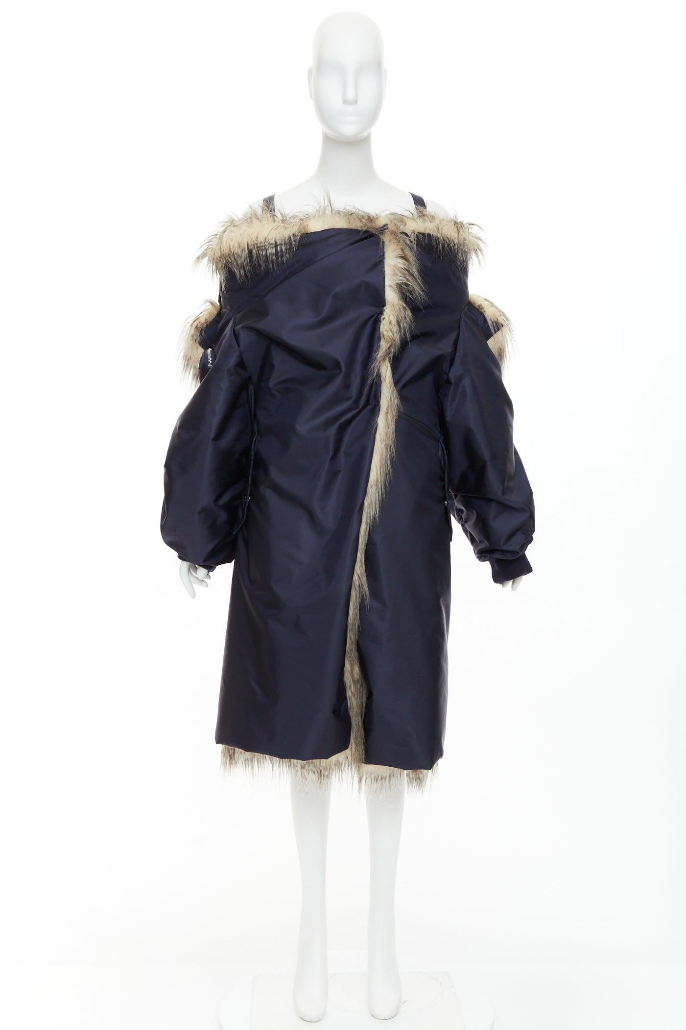 PRADA 2021 Cappotto bomber oversize in pelliccia sintetica IT38 XS Rihanna in vendita 5