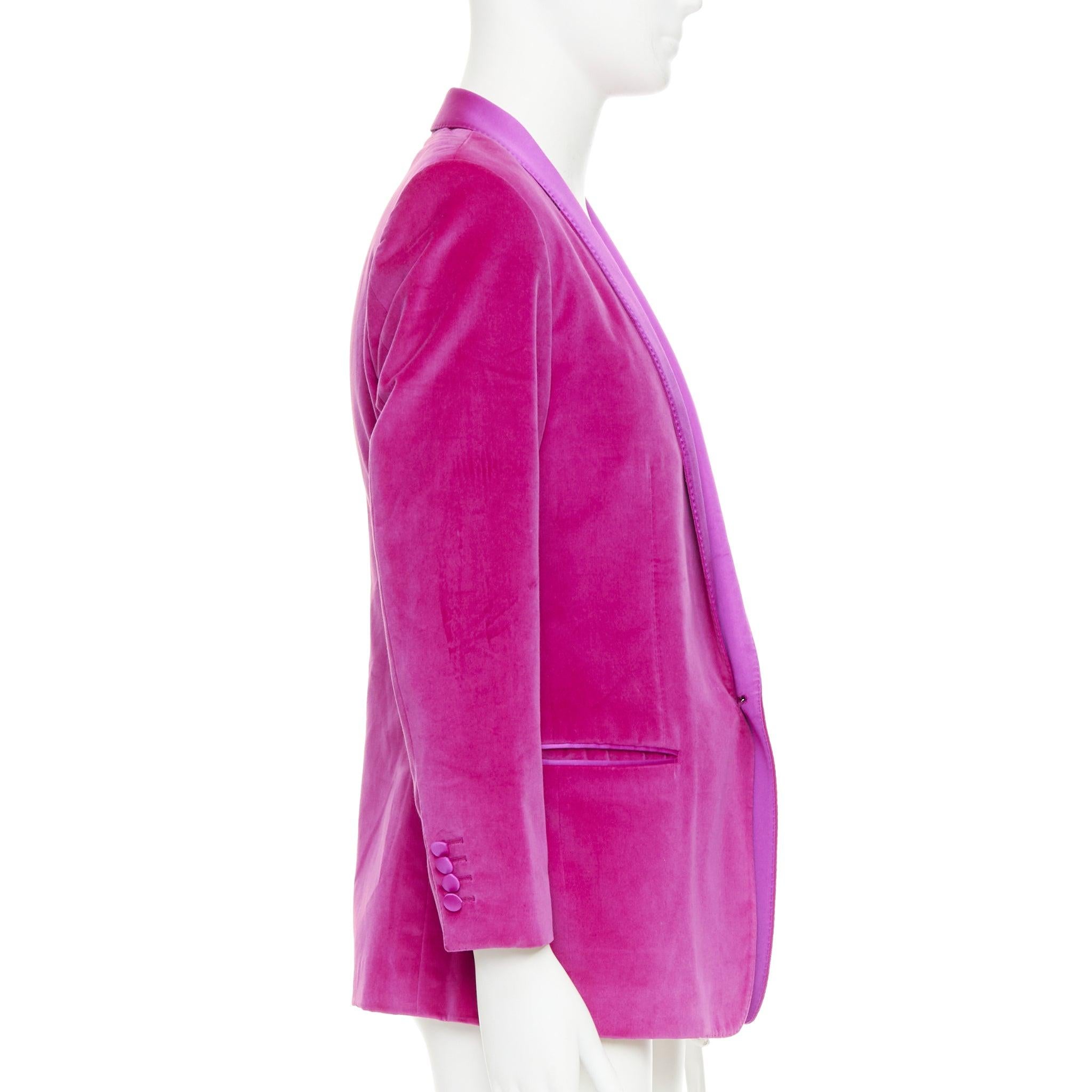 DOLCE GABBANA Blazer da smoking in velluto rosa oro, cotone e seta IT52 XL In condizioni buone in vendita a Hong Kong, NT