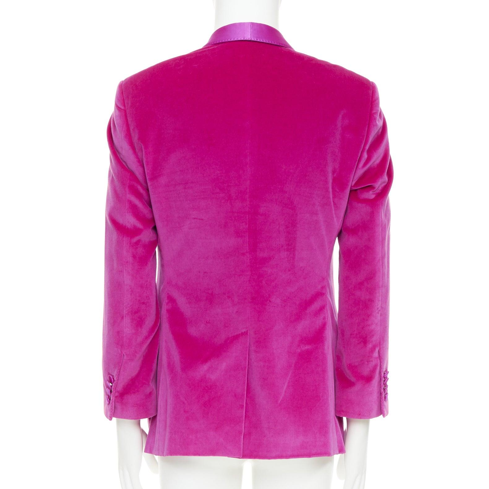 Uomo DOLCE GABBANA Blazer da smoking in velluto rosa oro, cotone e seta IT52 XL in vendita