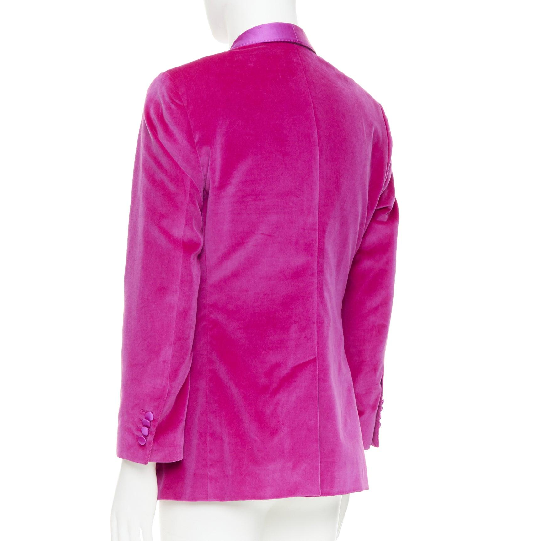 DOLCE GABBANA Blazer da smoking in velluto rosa oro, cotone e seta IT52 XL in vendita 1