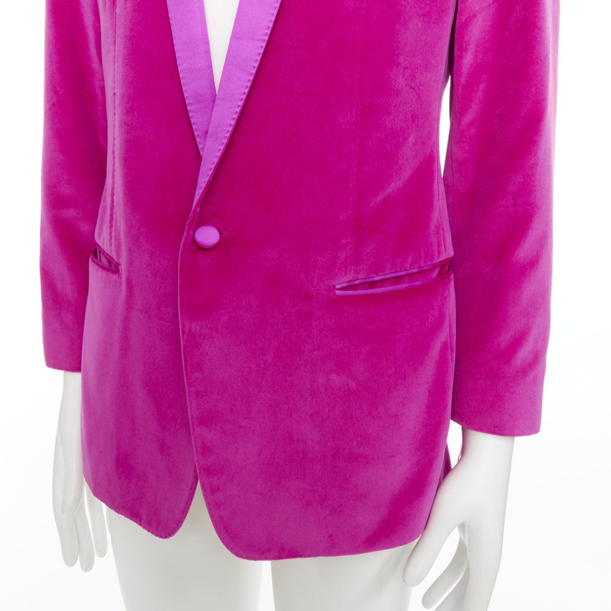 DOLCE GABBANA Blazer da smoking in velluto rosa oro, cotone e seta IT52 XL in vendita 2