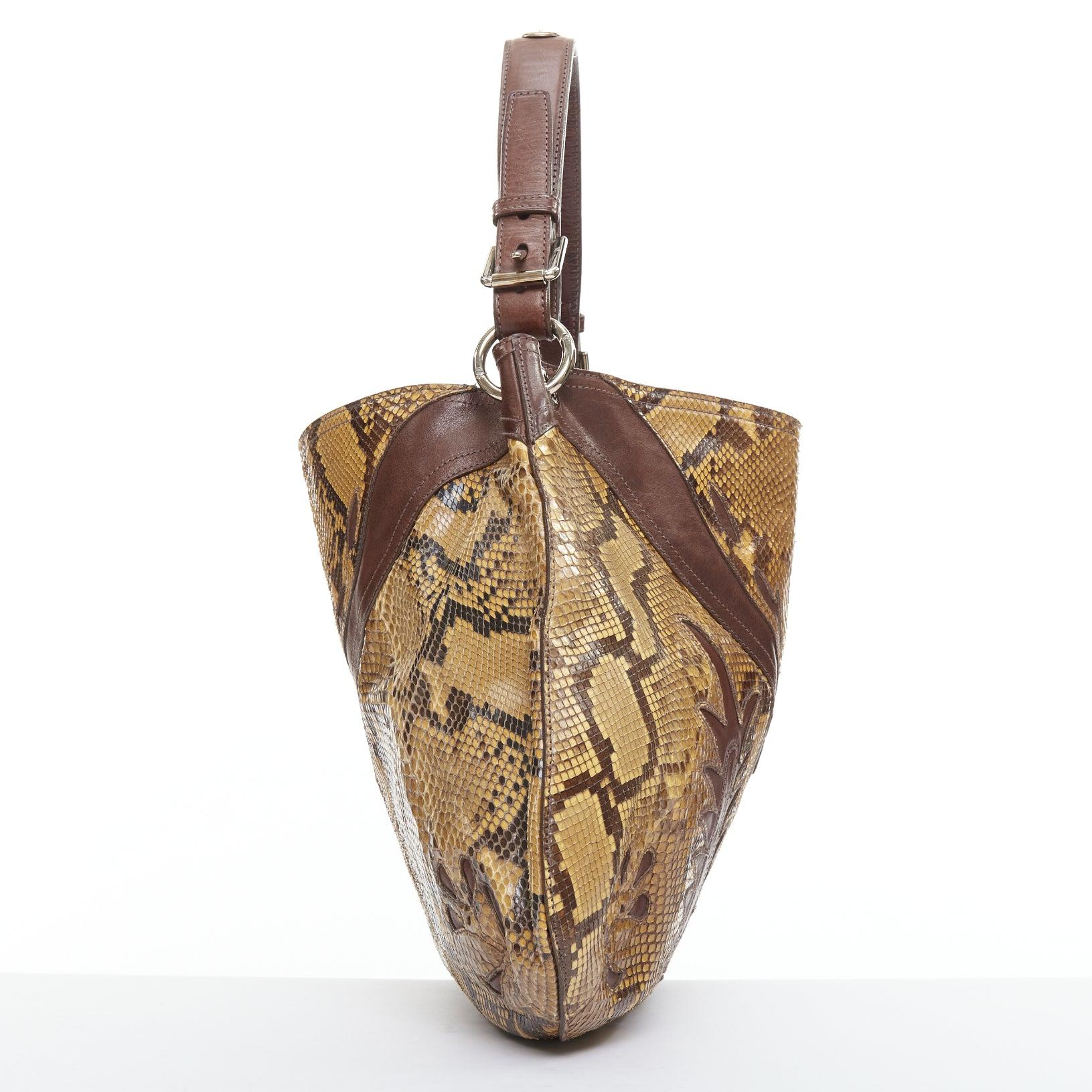 RALPH LAUREN Label Proprietor sac hobo en cuir écaillé Western Flame stitch Bon état - En vente à Hong Kong, NT